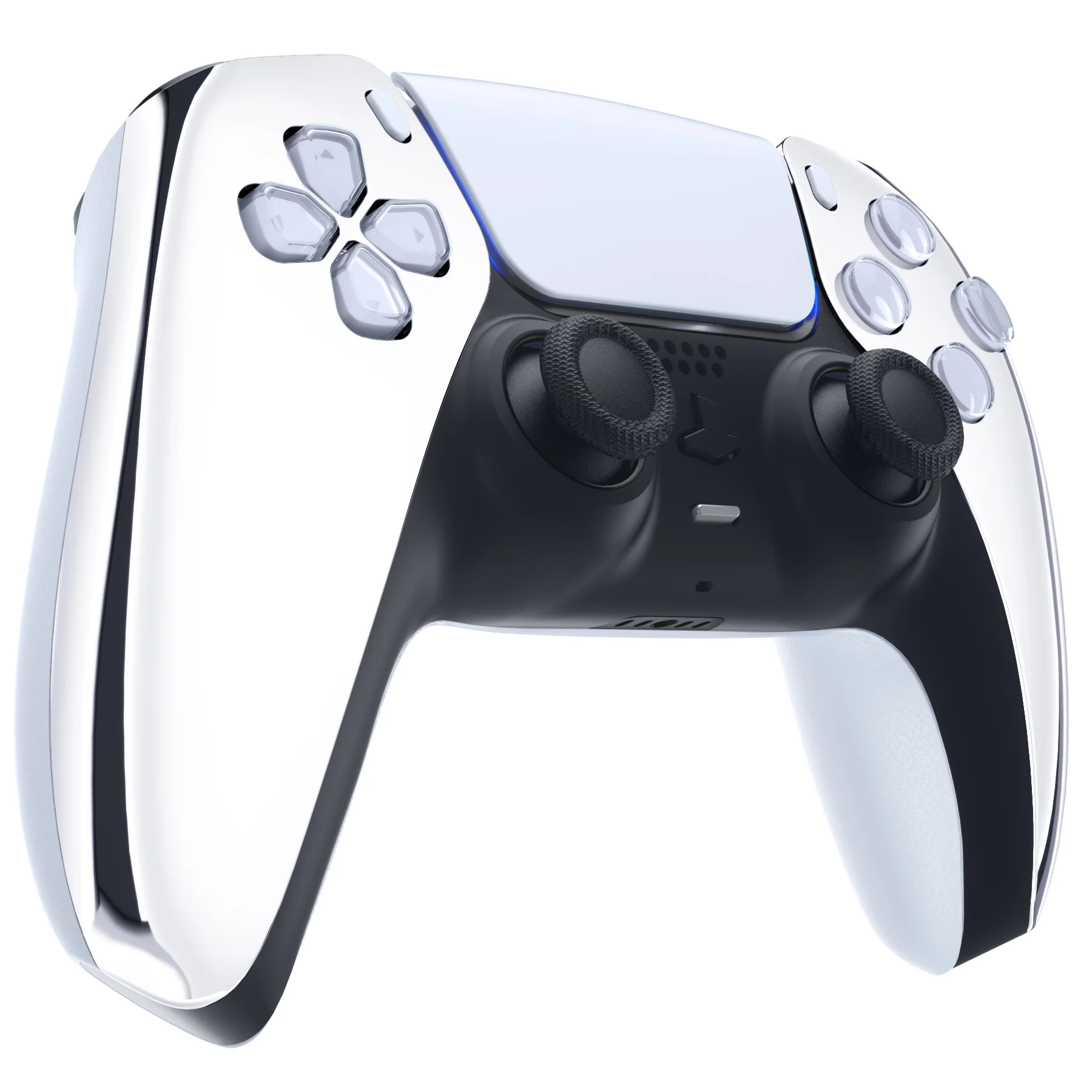 eXtremeRate Replacement Front Housing Shell Compatible with PS5 Controller BDM-010/020/030/040/050 - Chrome Silver Glossy - Image 5