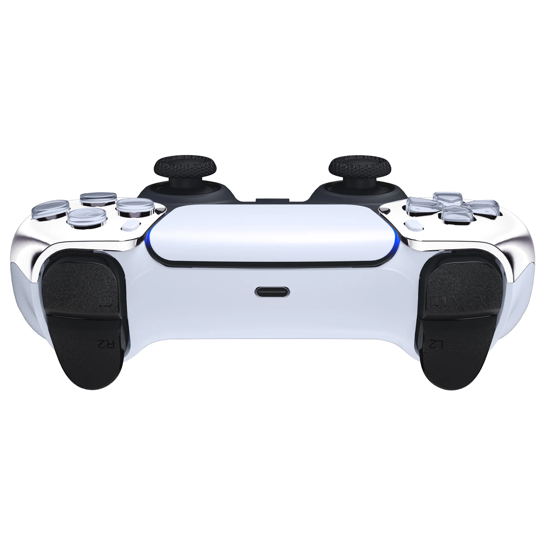 eXtremeRate Replacement Front Housing Shell Compatible with PS5 Controller BDM-010/020/030/040/050 - Chrome Silver Glossy - Image 7