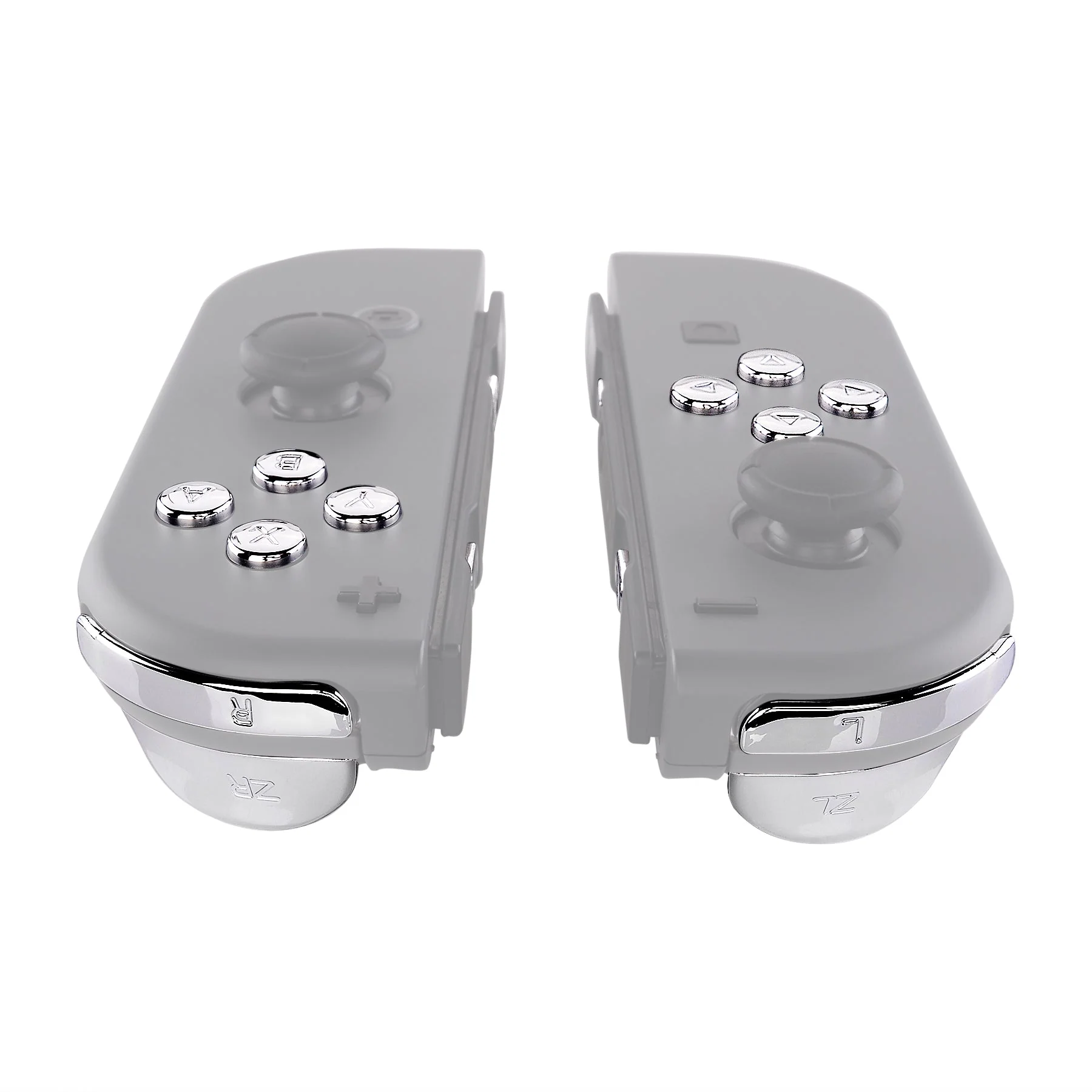 eXtremeRate Replacement Full Set Buttons for Joycon of NS Switch - Chrome Silver Glossy - Image 5