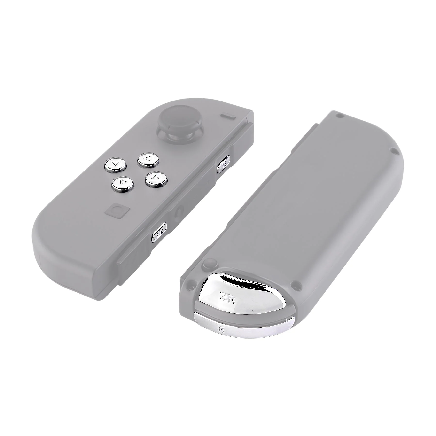 eXtremeRate Replacement Full Set Buttons for Joycon of NS Switch - Chrome Silver Glossy - Image 6