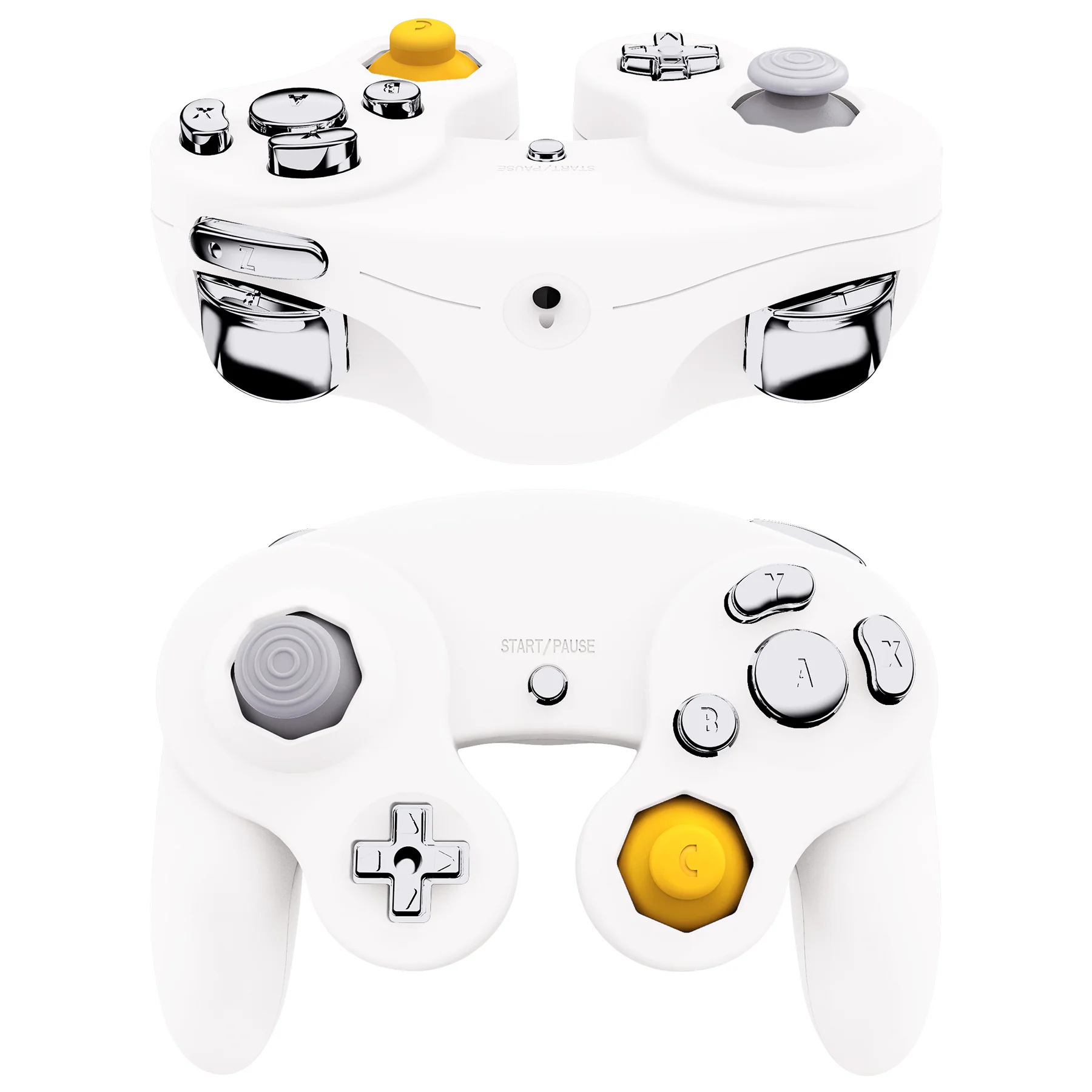 eXtremeRate DIY Replacement Full Set Buttons & Thumbsticks for Nintendo GameCube Controller NGC - Chrome Silver - Image 3