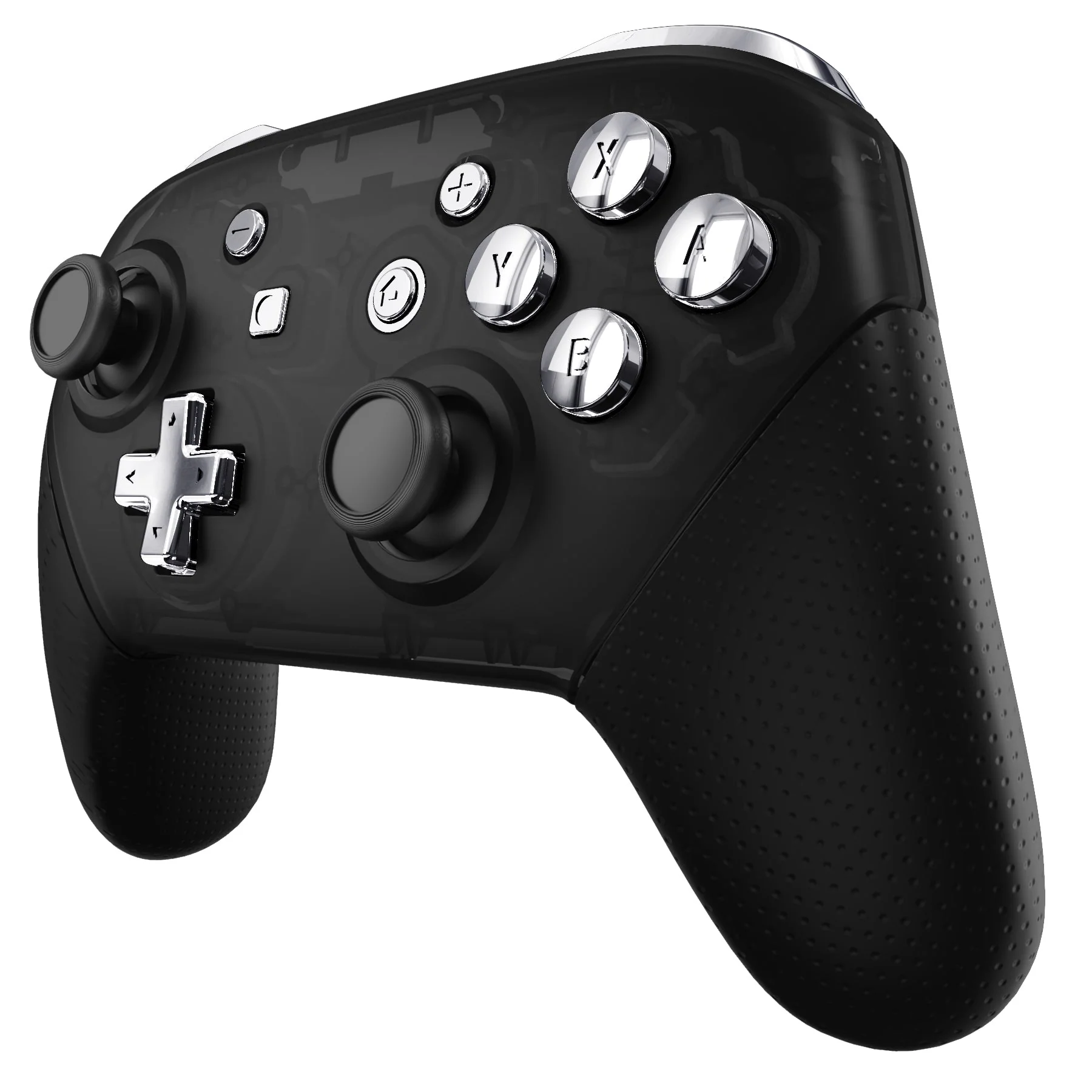 eXtremeRate DIY Replacement Full Set Buttons for Nintendo Switch Pro Controller - Chrome Silver Glossy - Image 4