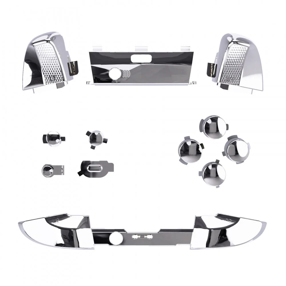 eXtremeRate Replacement Buttons Kit for Xbox One Elite Series 2  & Elite 2 Core Controller - Chrome Silver - Image 2