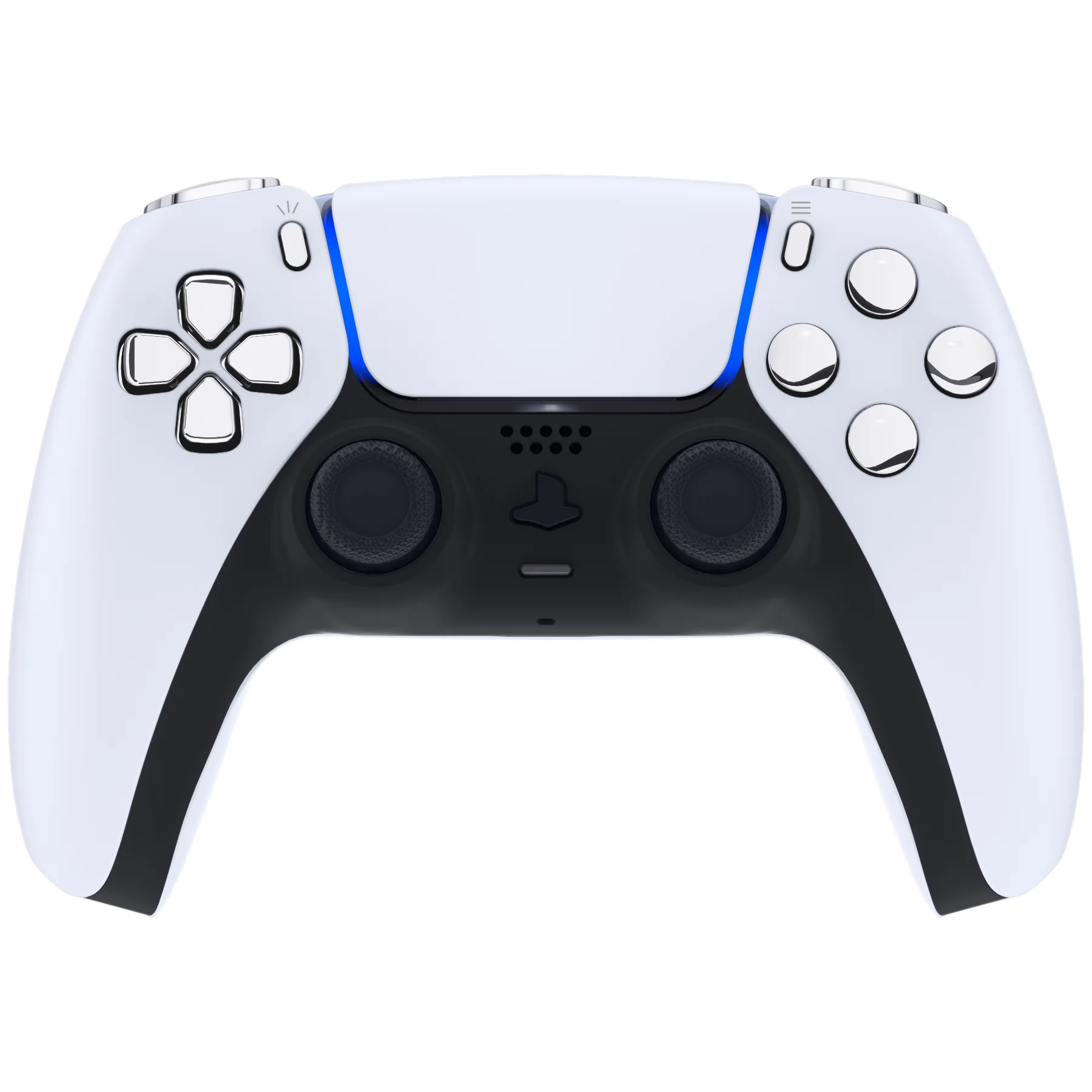 eXtremeRate Replacement Full Set Buttons Compatible with PS5 Controller BDM-030/040/050/060 - Chrome Silver - Image 4