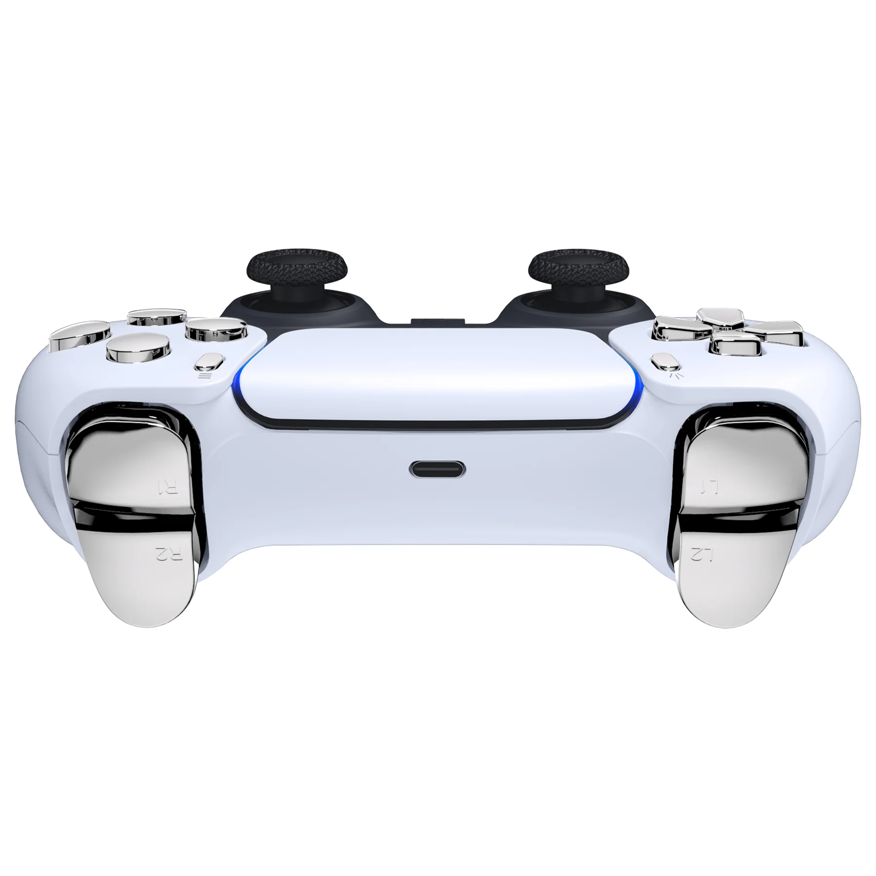 eXtremeRate Replacement Full Set Buttons Compatible with PS5 Controller BDM-030/040/050/060 - Chrome Silver - Image 8