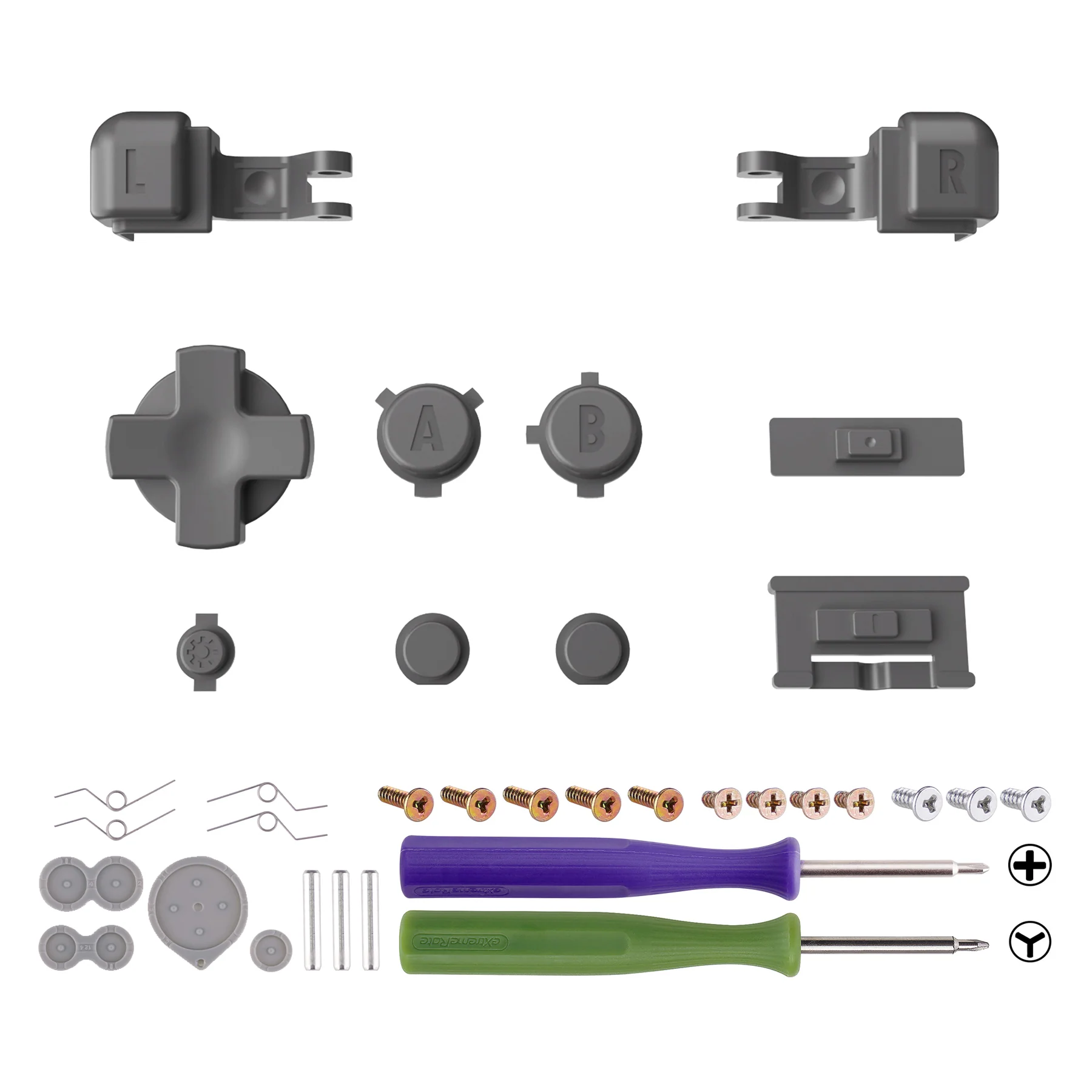 eXtremeRate Custom Replacement Full Set Buttons for Gameboy Advance SP GBA SP Console - Classic Gray - Image 2