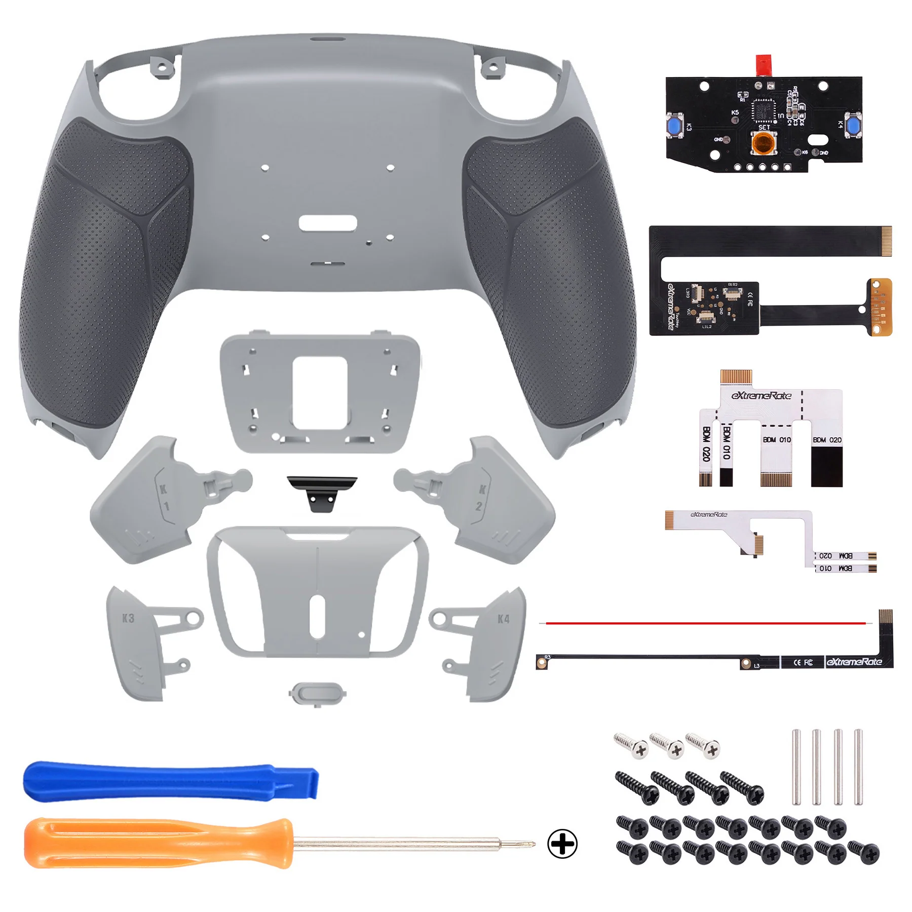eXtremeRate Remappable RISE4 Remap Kit for PS5 Controller BDM-010/020 - Rubberized Classic Gray - Image 2