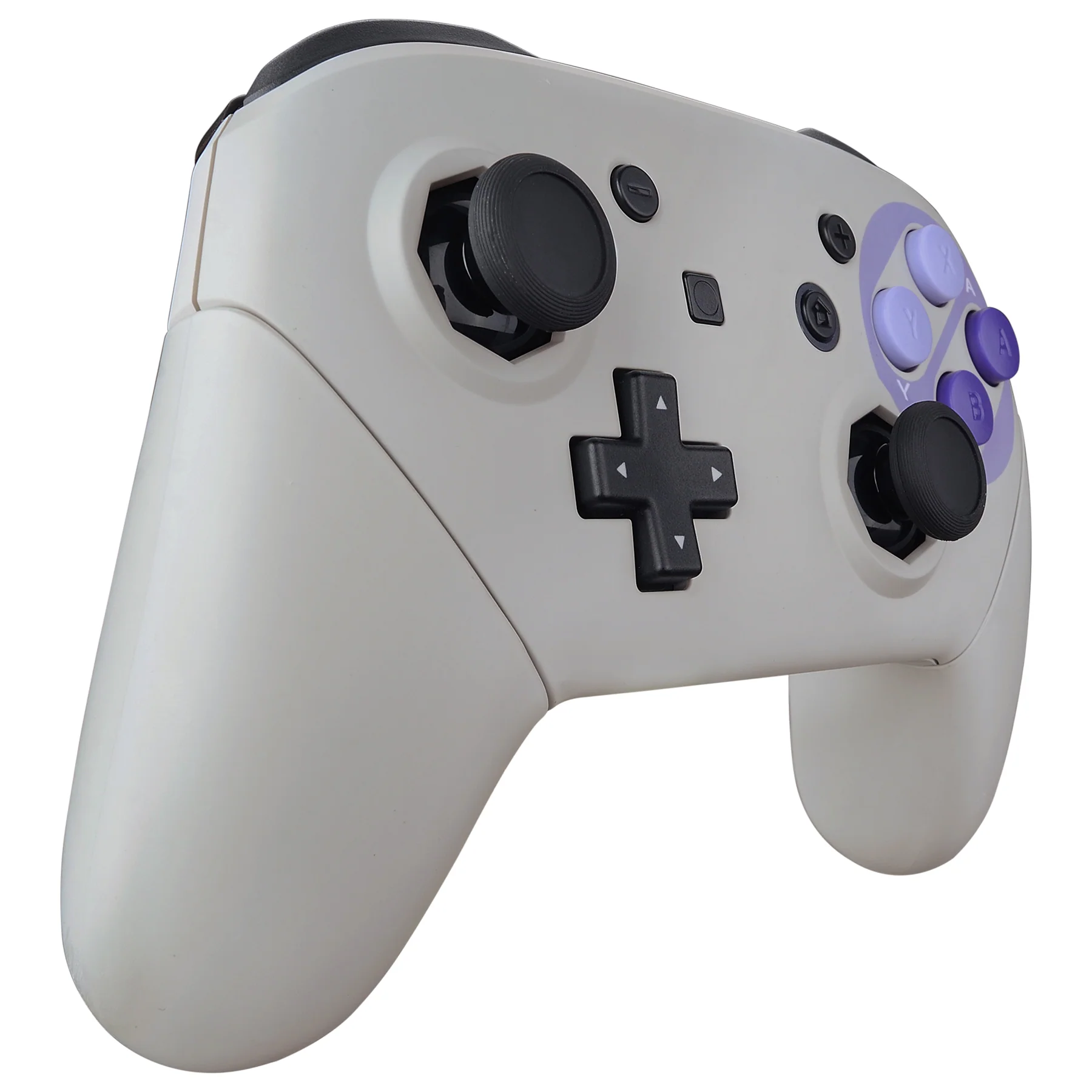 eXtremeRate Octagonal Gated Sticks Design Replacement Full Set Shell Faceplate Backplate Handles with Purple D-pad ABXY Buttons for Nintendo Switch Pro - Classic SNES Style - Image 7