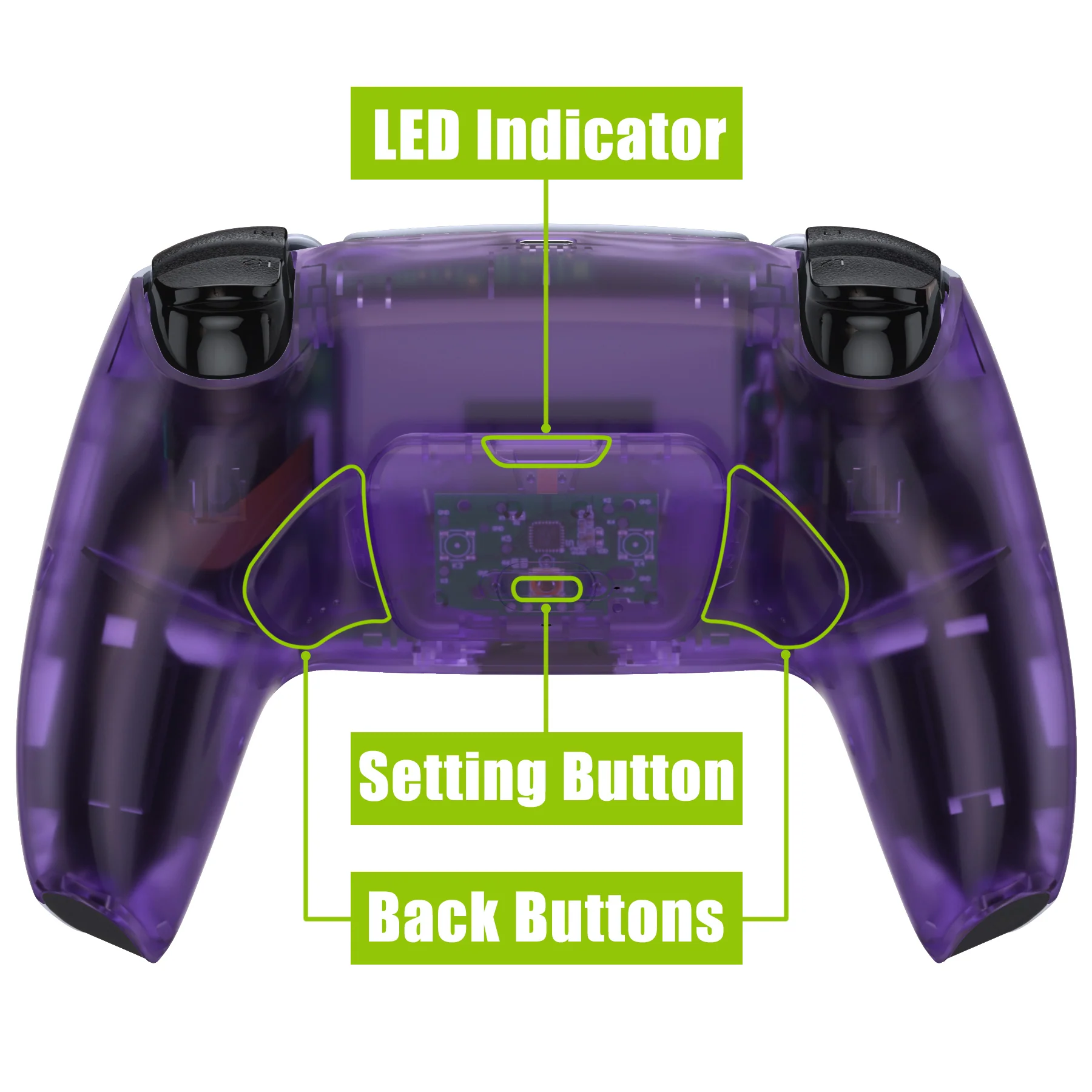 eXtremeRate Remappable Rise 2.0 Remap Kit for PS5 Controller BDM-010 & BDM-020 - Clear Atomic Purple - Image 4