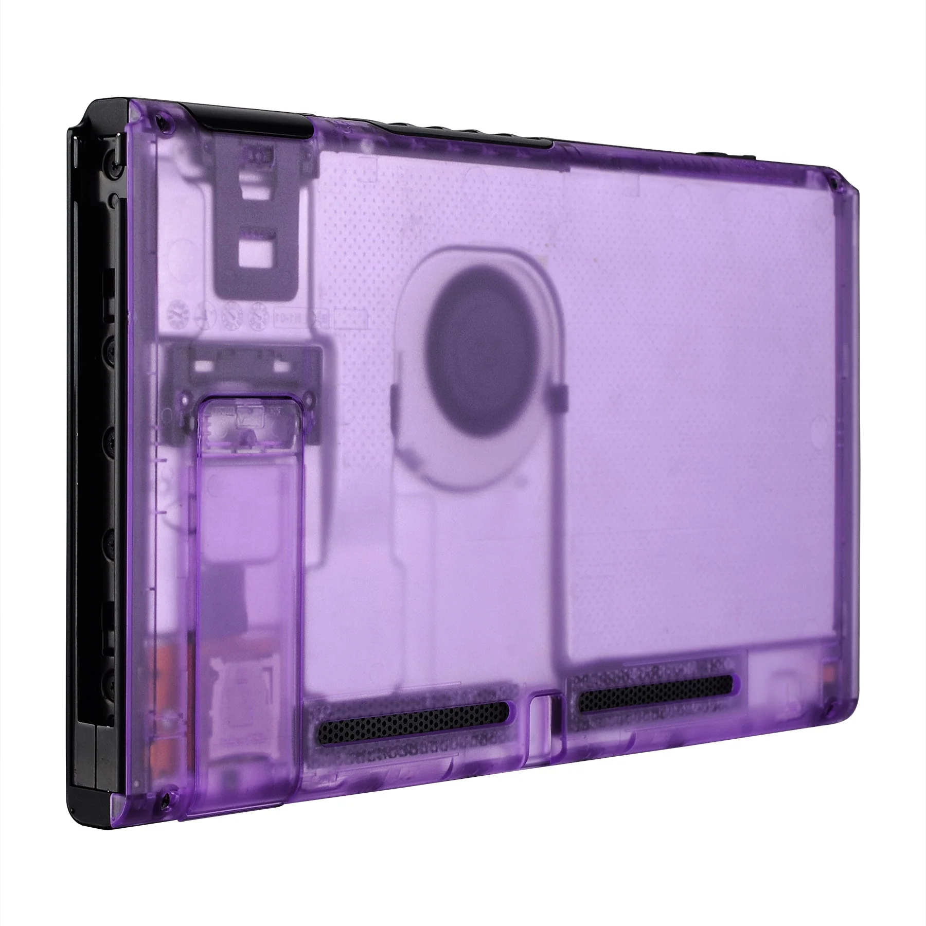 eXtremeRate Replacement Back Plate with Kickstand for Nintendo Switch Console - Clear Atomic Purple - Image 5