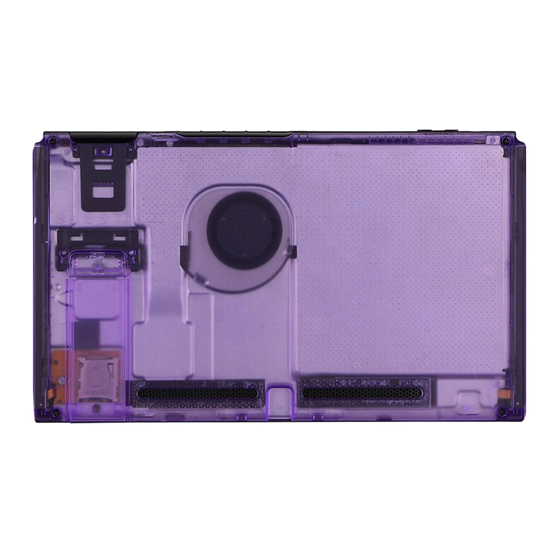 eXtremeRate Replacement Back Plate with Kickstand for Nintendo Switch Console - Clear Atomic Purple - Image 6