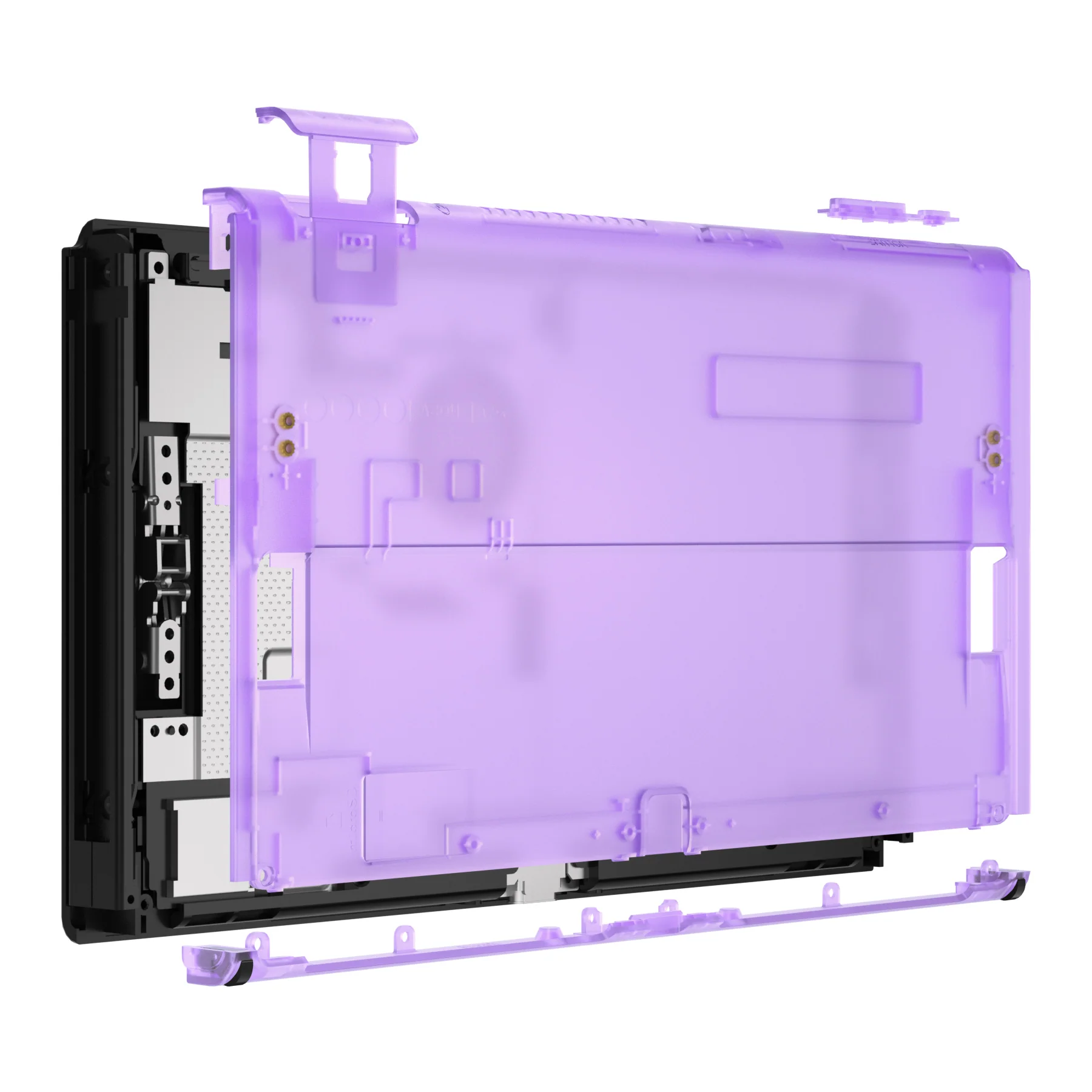 eXtremeRate Replacement Back Plate for Nintendo Switch OLED Console - Clear Atomic Purple - Image 2