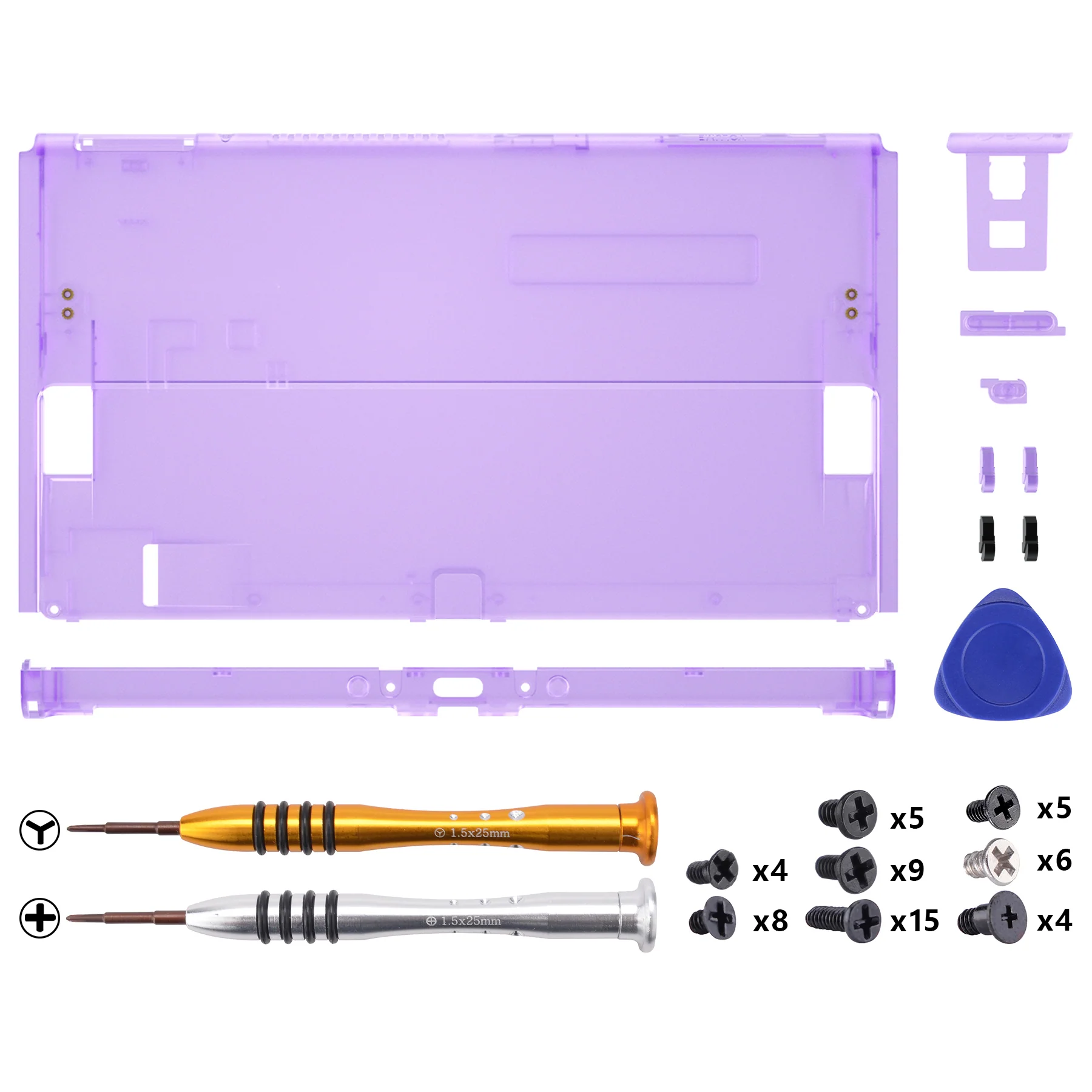 eXtremeRate Replacement Back Plate for Nintendo Switch OLED Console - Clear Atomic Purple - Image 3