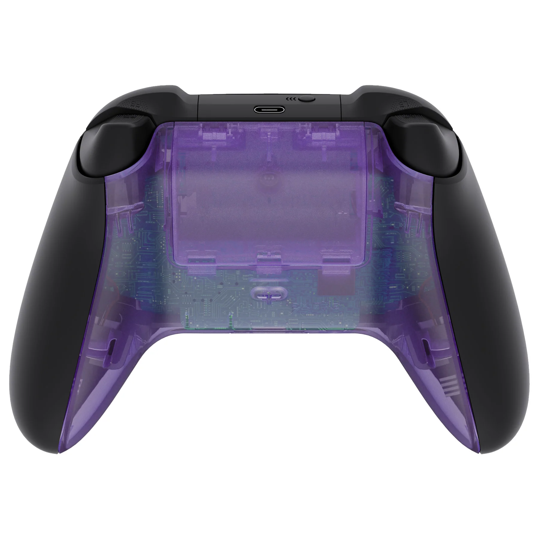 eXtremeRate Replacement Bottom Shell with Battery Cover for Xbox Series X & S Controller - Clear Atomic Purple - Image 4