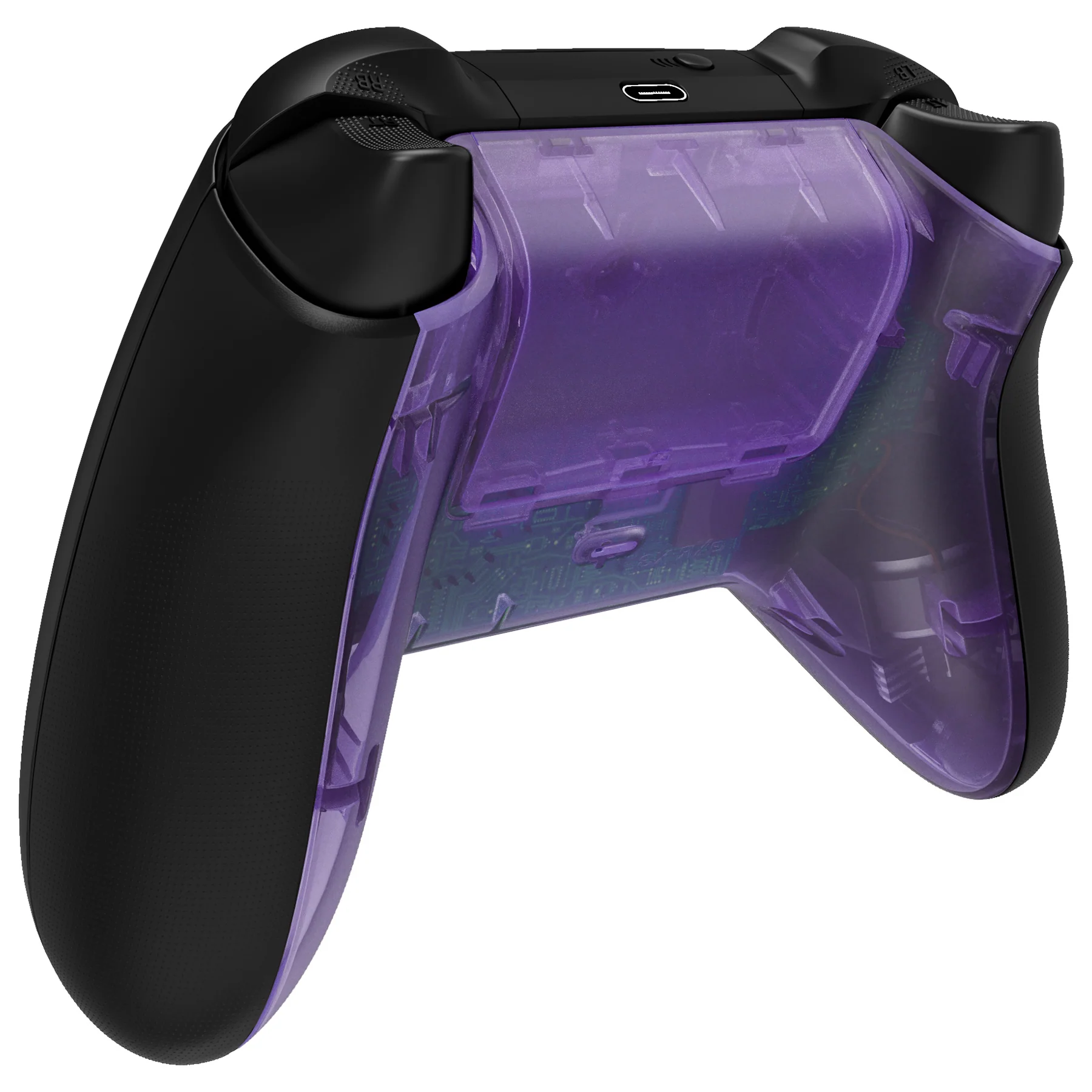 eXtremeRate Replacement Bottom Shell with Battery Cover for Xbox Series X & S Controller - Clear Atomic Purple - Image 5