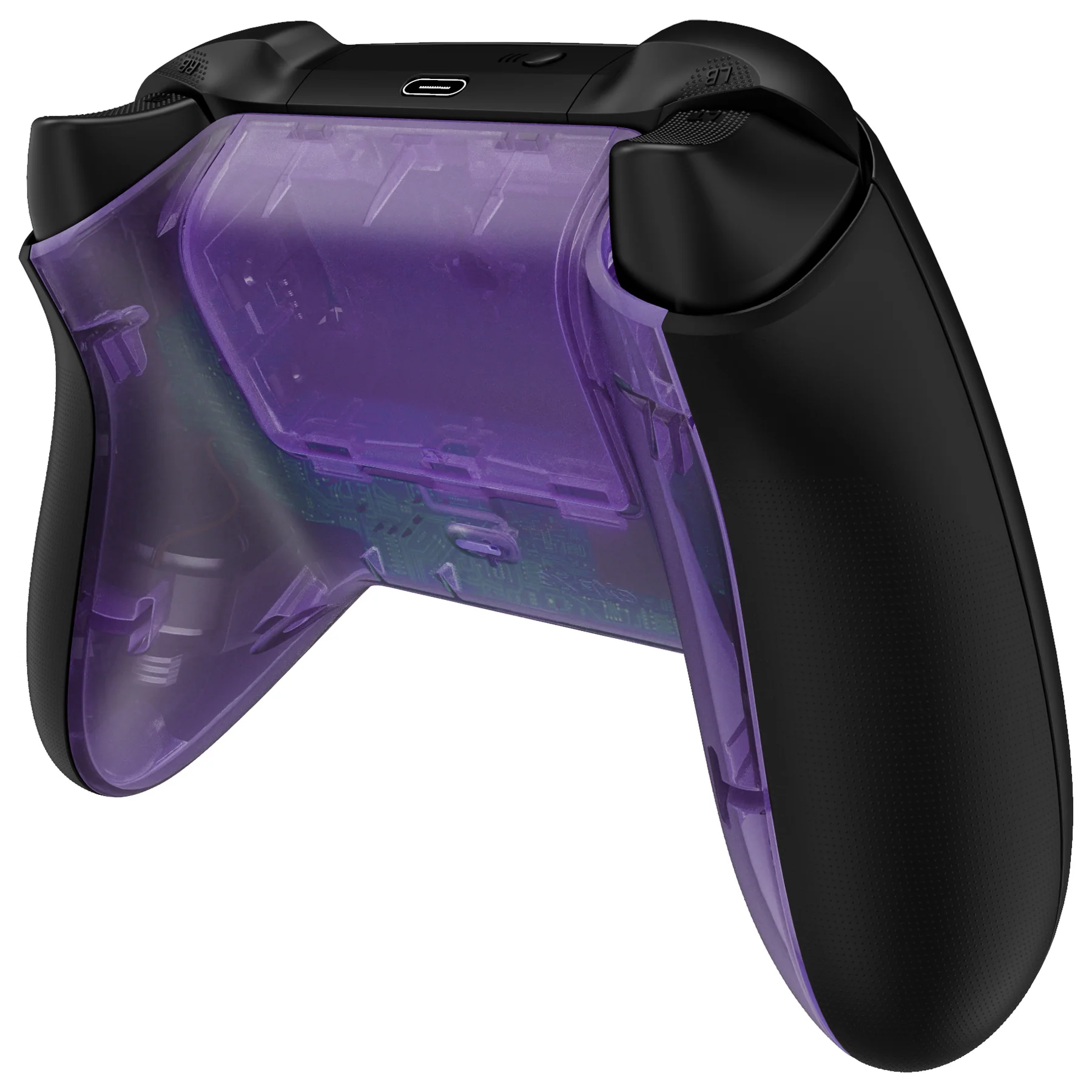 eXtremeRate Replacement Bottom Shell with Battery Cover for Xbox Series X & S Controller - Clear Atomic Purple - Image 6