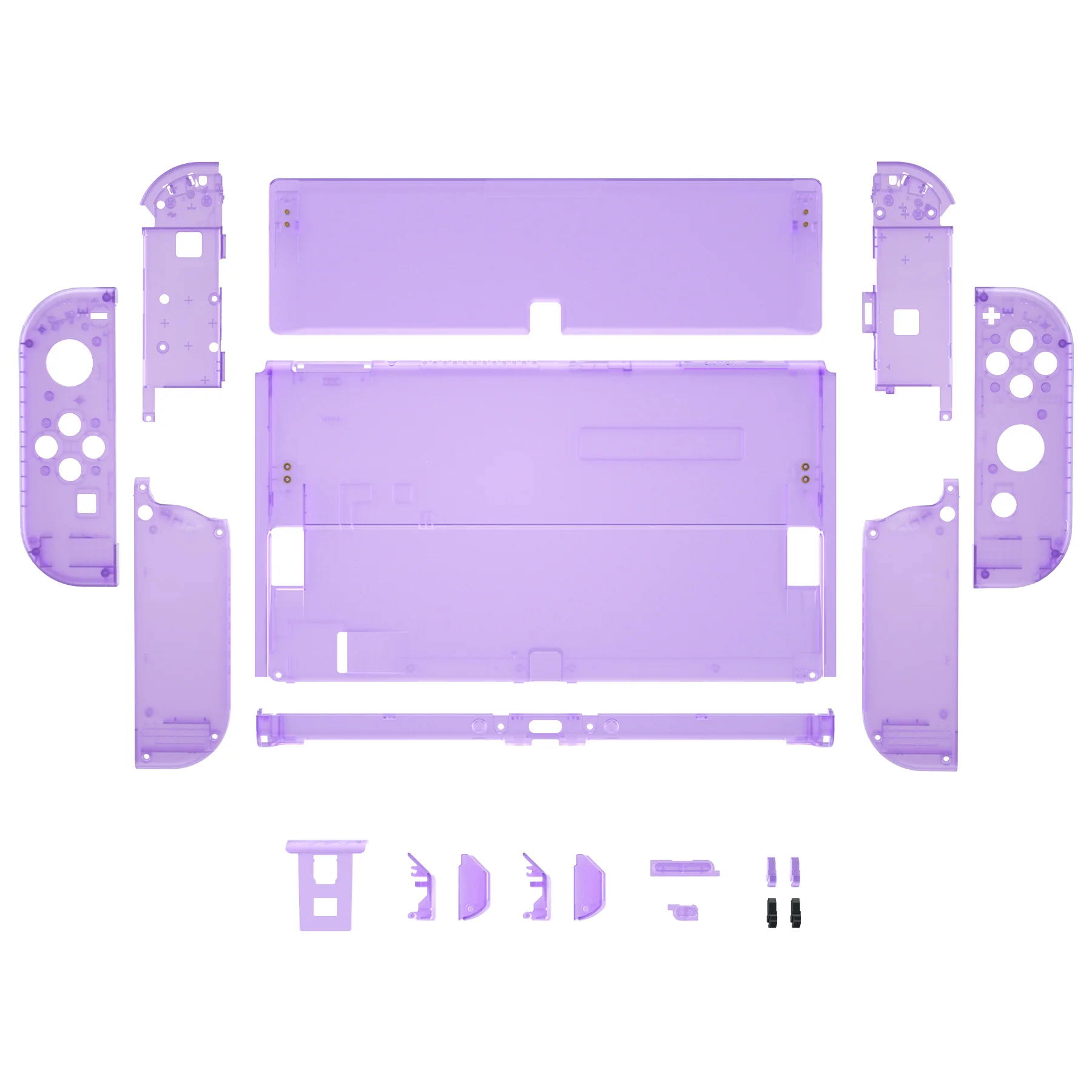 eXtremeRate Custom Replacement Full Set Shell with Buttons for Nintendo Switch OLED - Clear Atomic Purple - Image 11