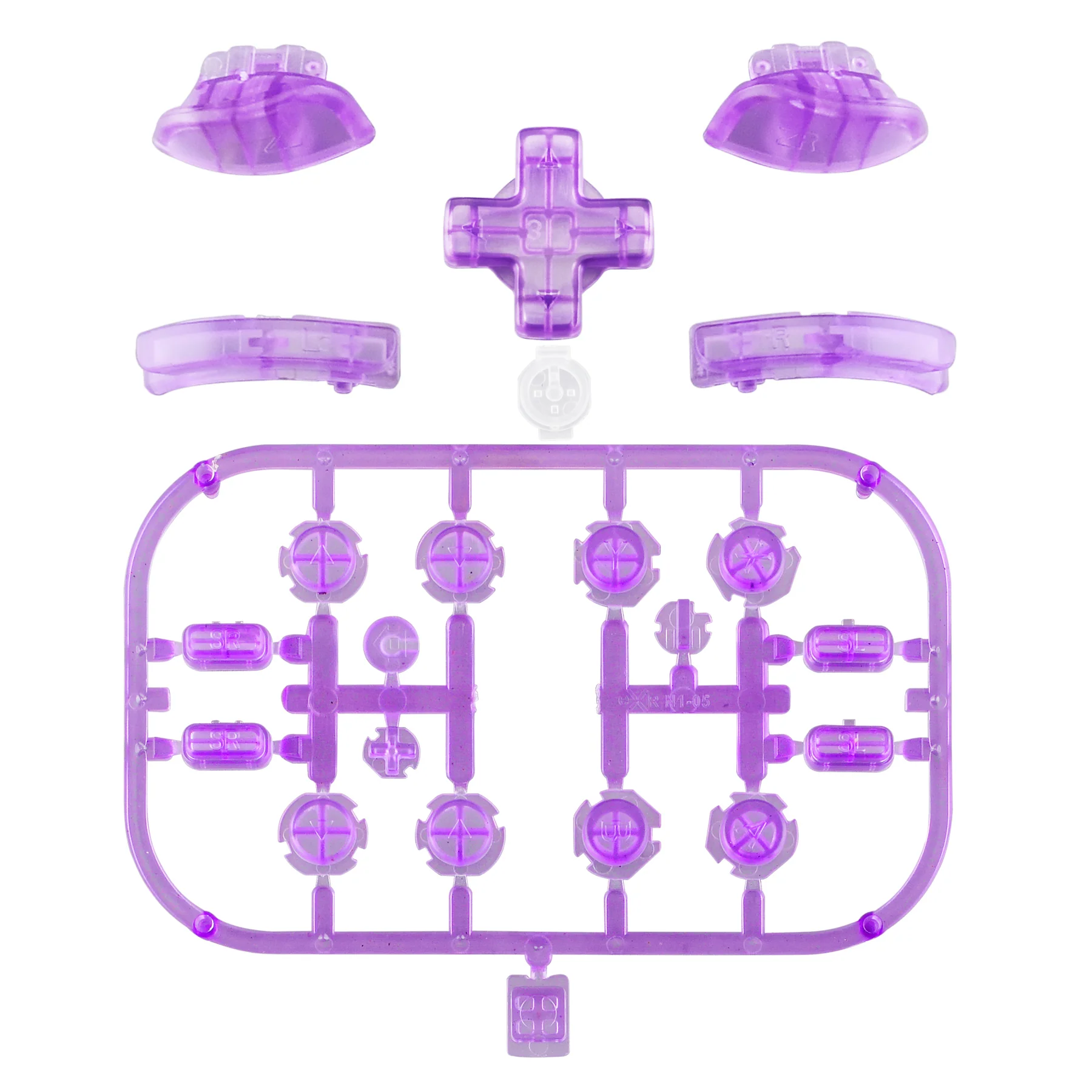 eXtremeRate Dpad Version Replacement Full Set Buttons for Joycon of Switch (D-pad ONLY Fits for eXtremeRate D-pad Shell for Joycon) - Clear Atomic Purple - Image 2