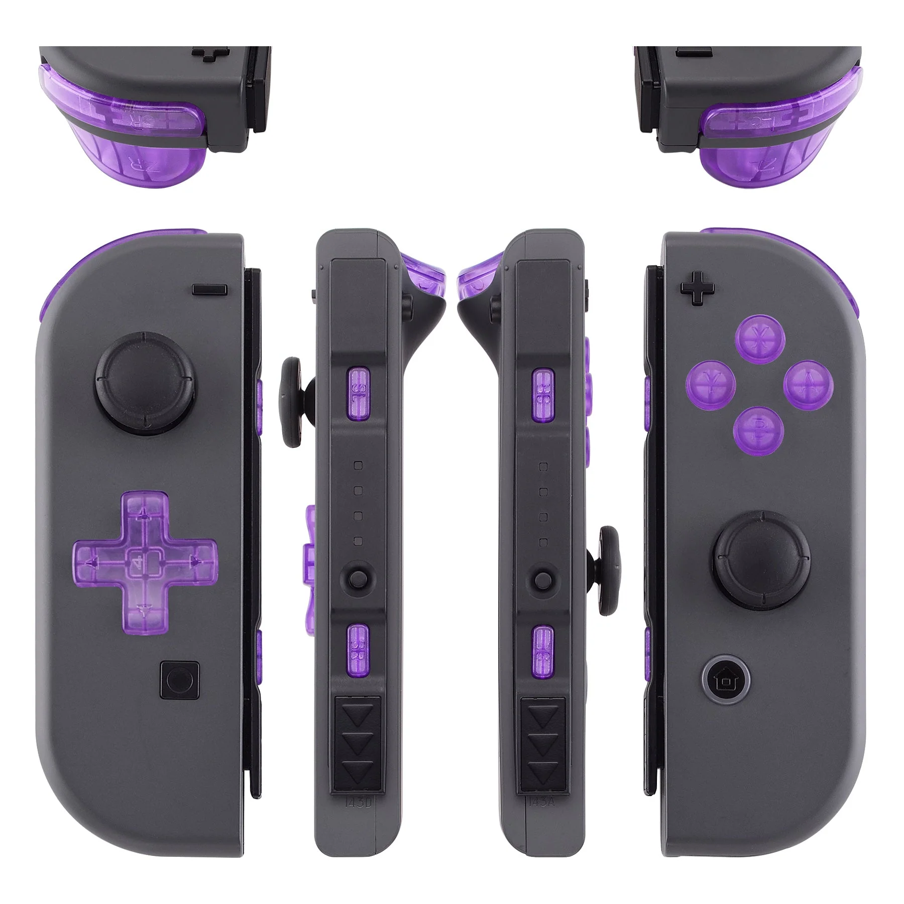 eXtremeRate Dpad Version Replacement Full Set Buttons for Joycon of Switch (D-pad ONLY Fits for eXtremeRate D-pad Shell for Joycon) - Clear Atomic Purple - Image 3