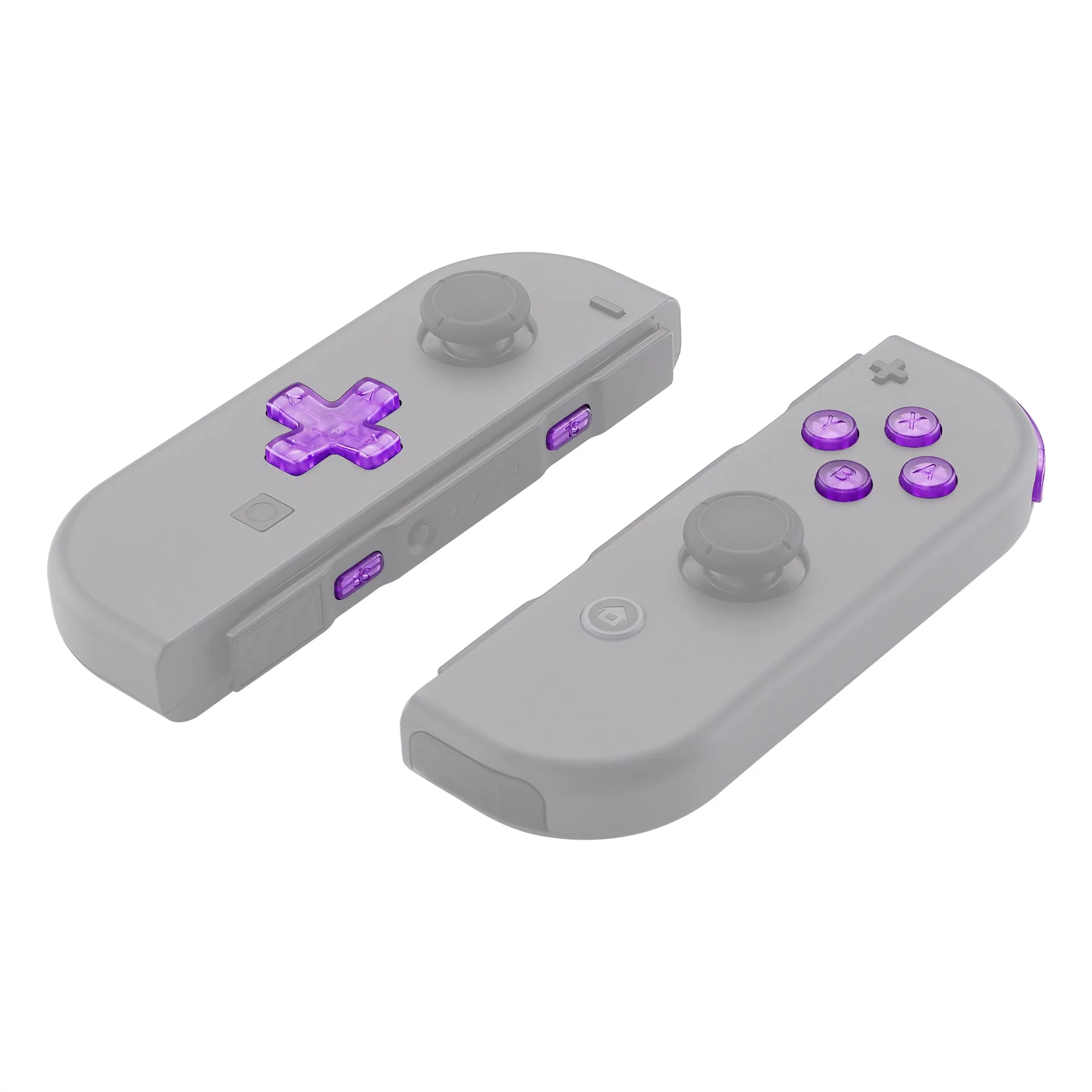 eXtremeRate Dpad Version Replacement Full Set Buttons for Joycon of Switch (D-pad ONLY Fits for eXtremeRate D-pad Shell for Joycon) - Clear Atomic Purple - Image 6