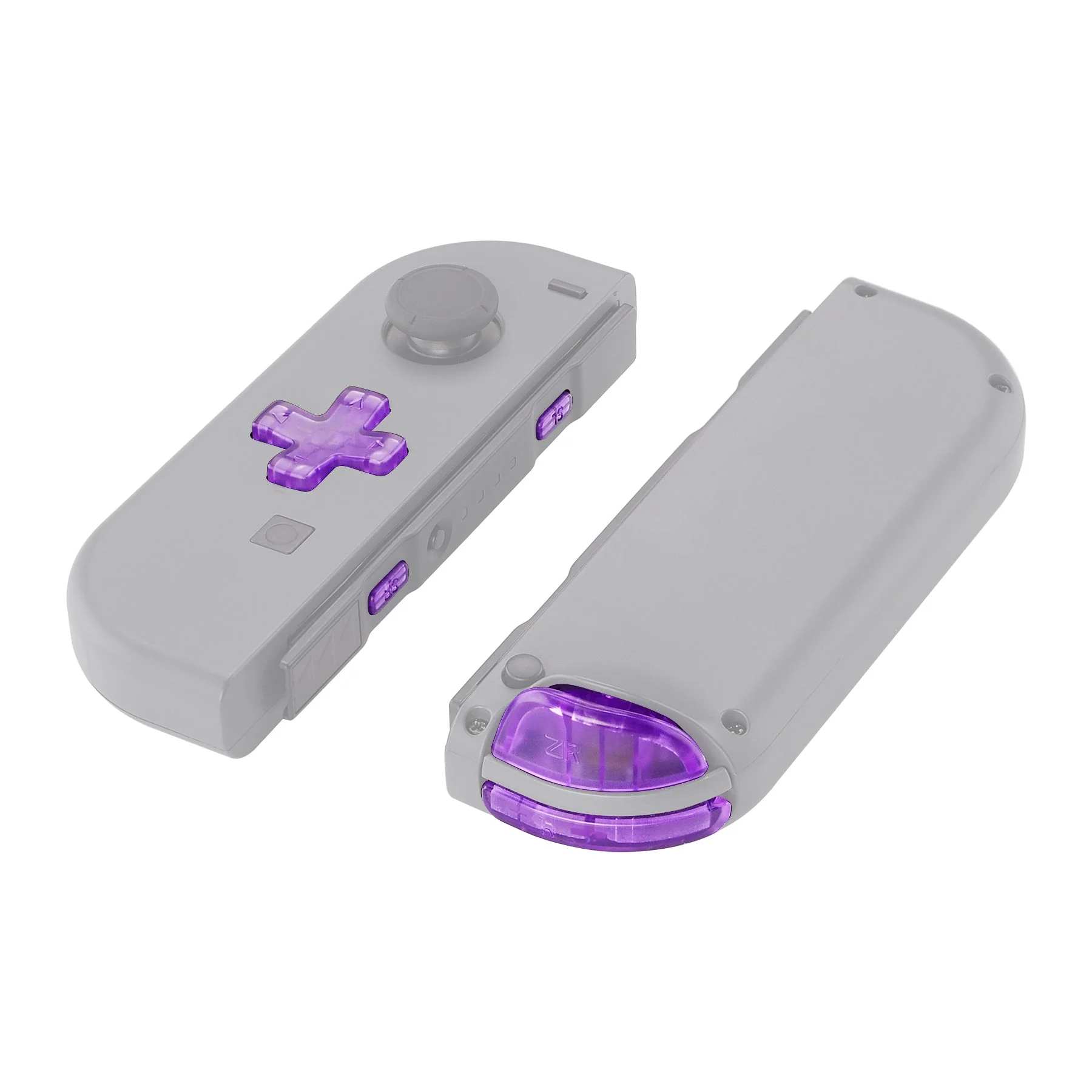 eXtremeRate Dpad Version Replacement Full Set Buttons for Joycon of Switch (D-pad ONLY Fits for eXtremeRate D-pad Shell for Joycon) - Clear Atomic Purple - Image 7