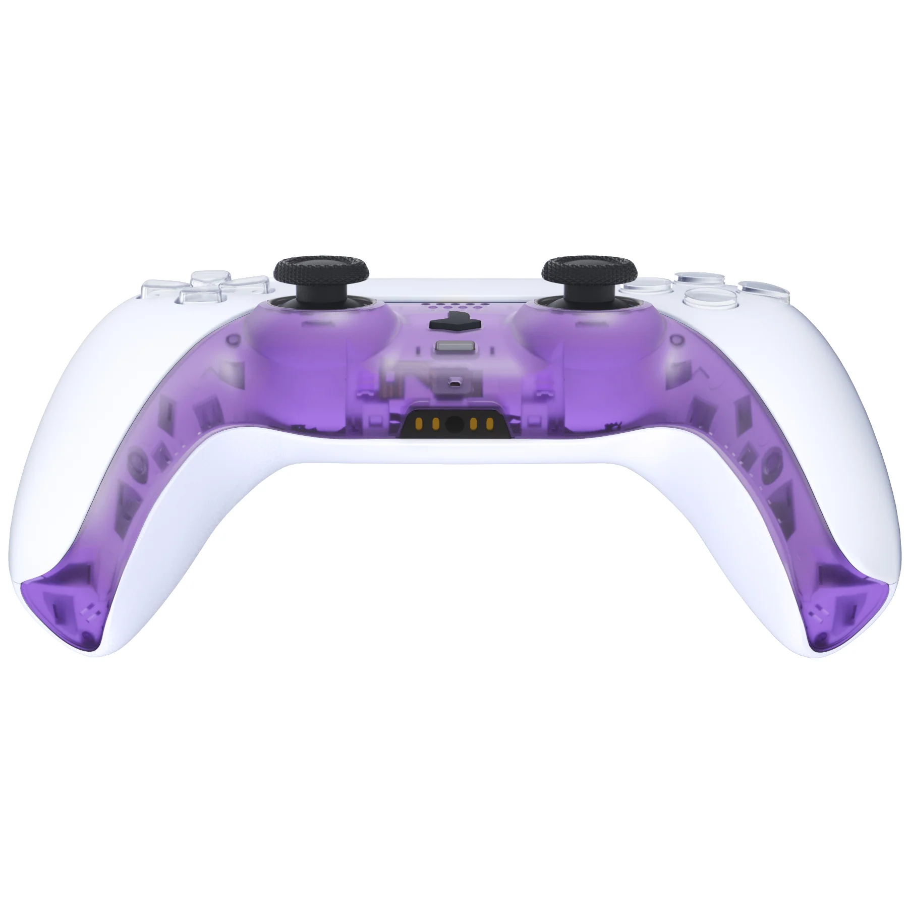 eXtremeRate Replacement Decorative Trim Shell with Accent Rings Compatible with PS5 Controller BDM-010/020/030/040/050 - Clear Atomic Purple - Image 6