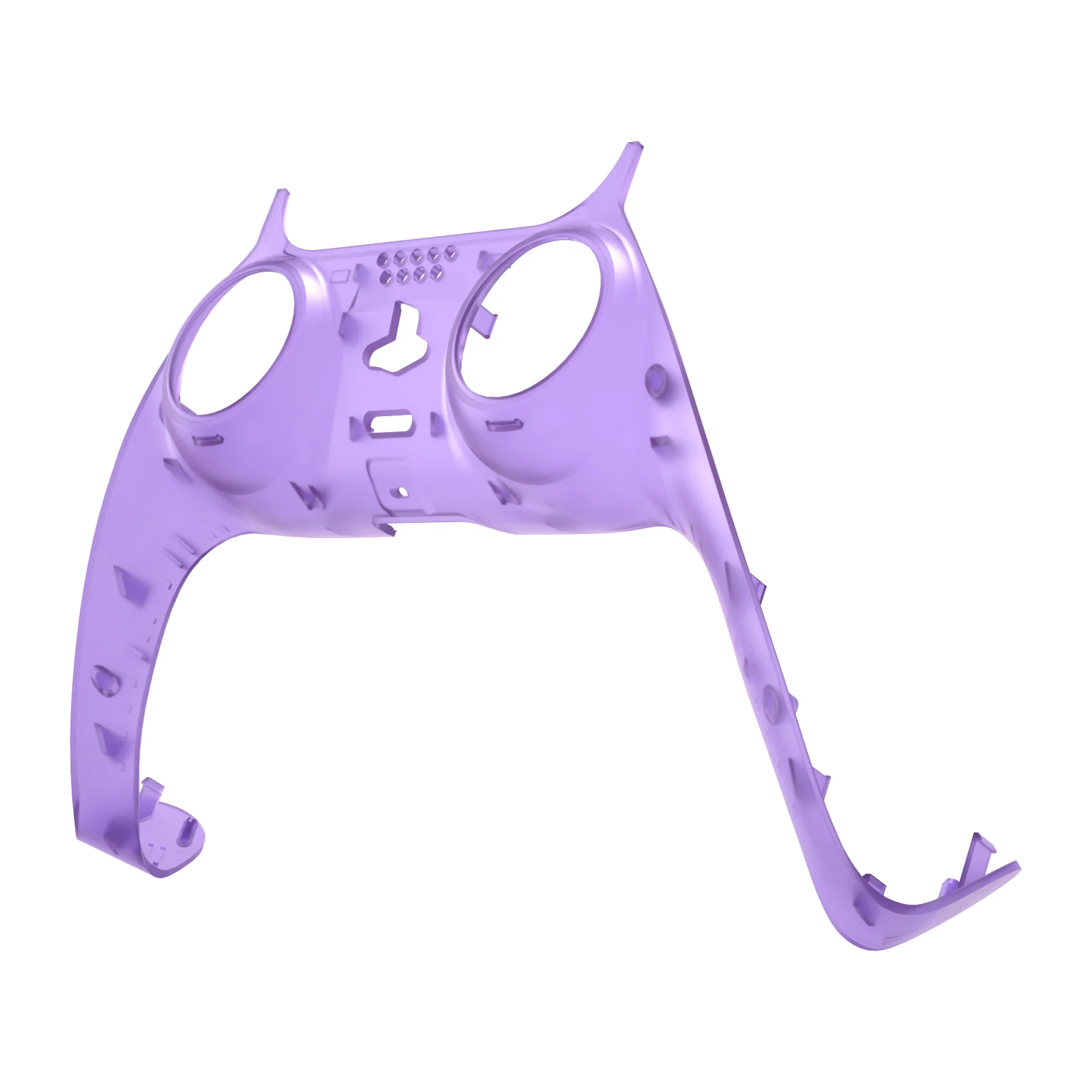 eXtremeRate Replacement Decorative Trim Shell with Accent Rings Compatible with PS5 Controller BDM-010/020/030/040/050 - Clear Atomic Purple - Image 8