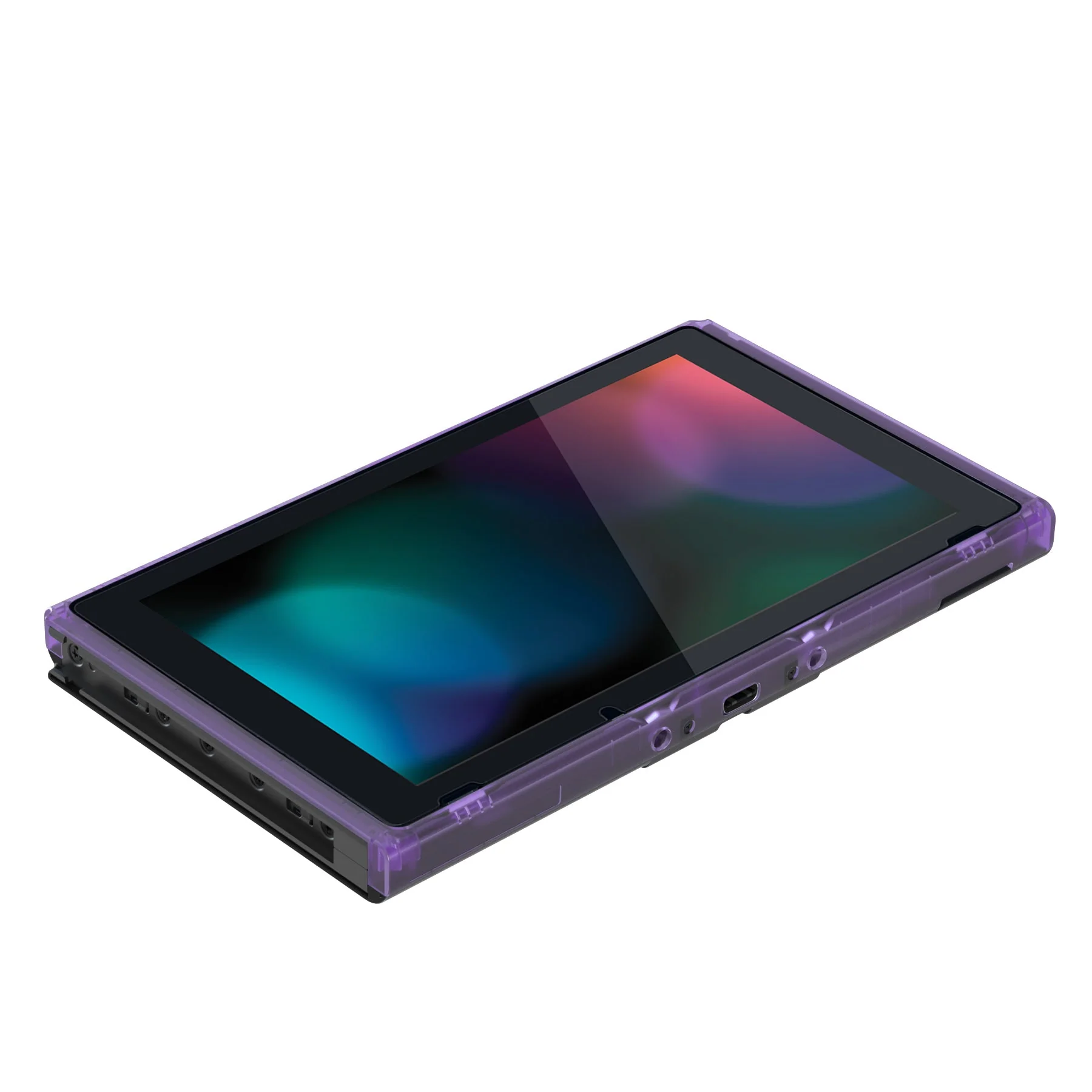 eXtremeRate DIY Replacement Housing Shell Front Frame with Volume Up Down Power Buttons for NS Switch Console - Clear Atomic Purple - Image 6