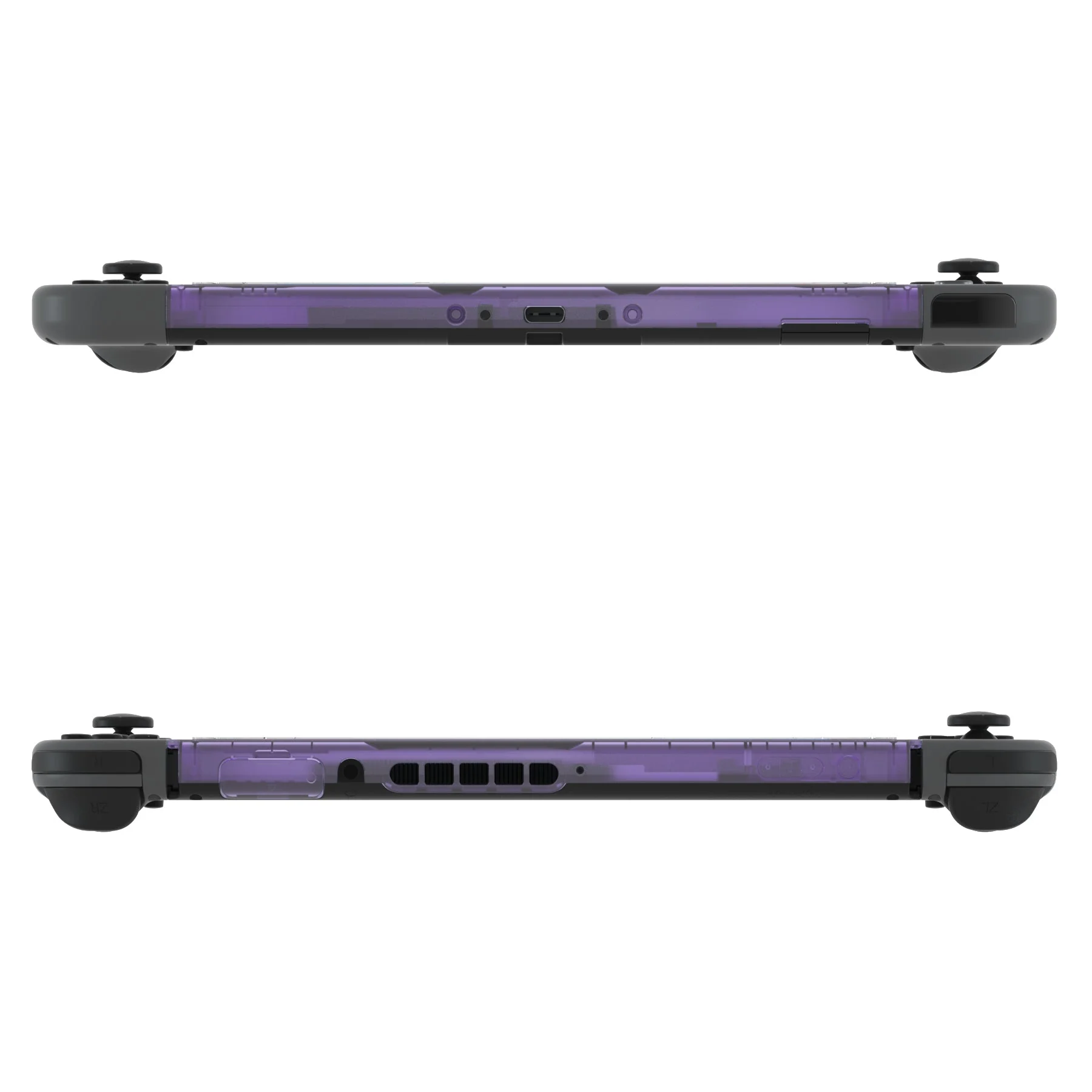 eXtremeRate DIY Replacement Housing Shell Front Frame with Volume Up Down Power Buttons for NS Switch Console - Clear Atomic Purple - Image 7
