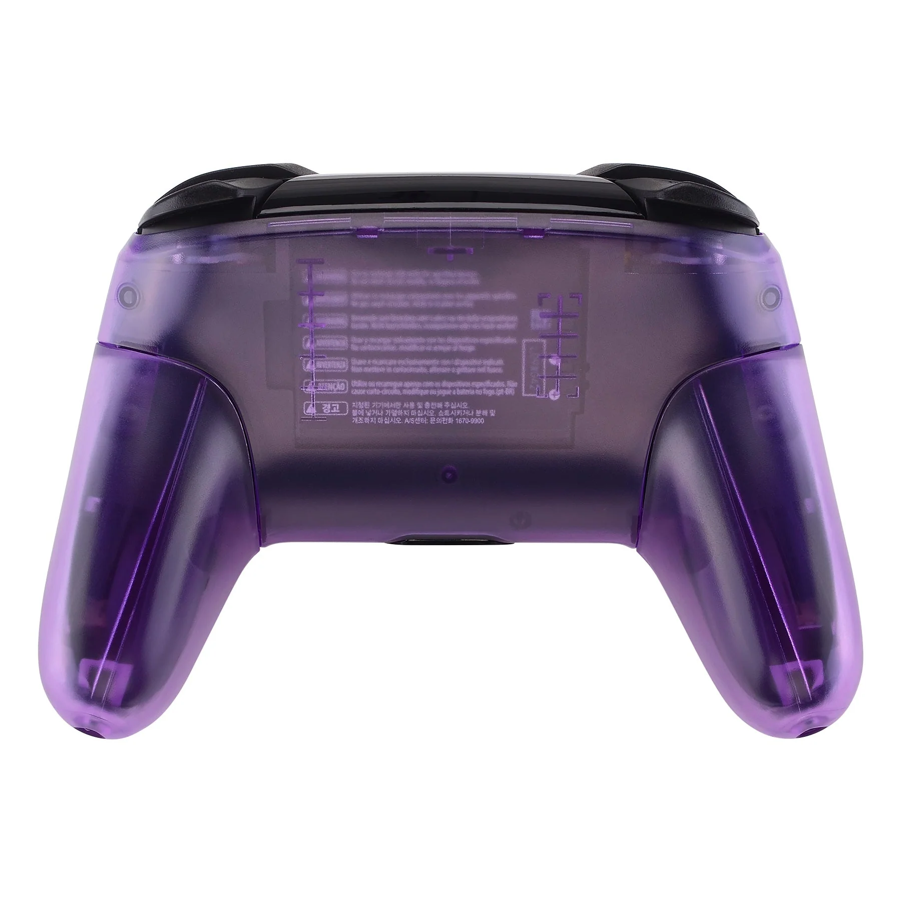 eXtremeRate Replacement Full Set Shell Faceplate Backplate Handles for Nintendo Switch Pro - Clear Atomic Purple - Image 7