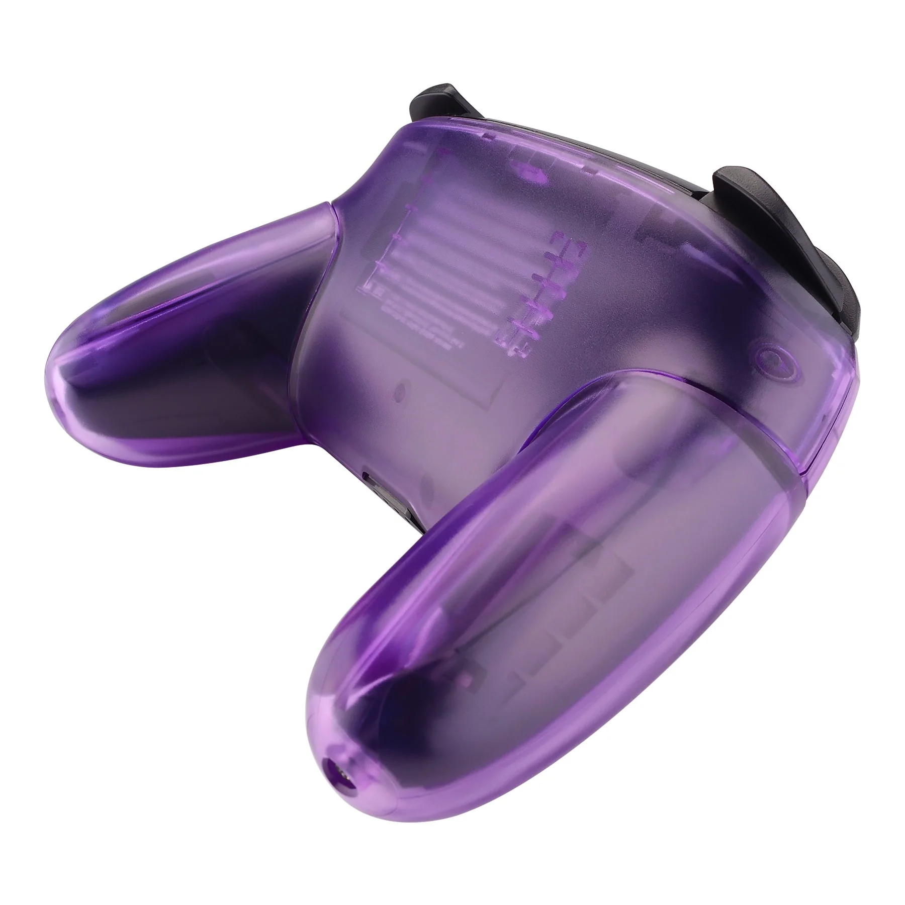 eXtremeRate Replacement Full Set Shell Faceplate Backplate Handles for Nintendo Switch Pro - Clear Atomic Purple - Image 8