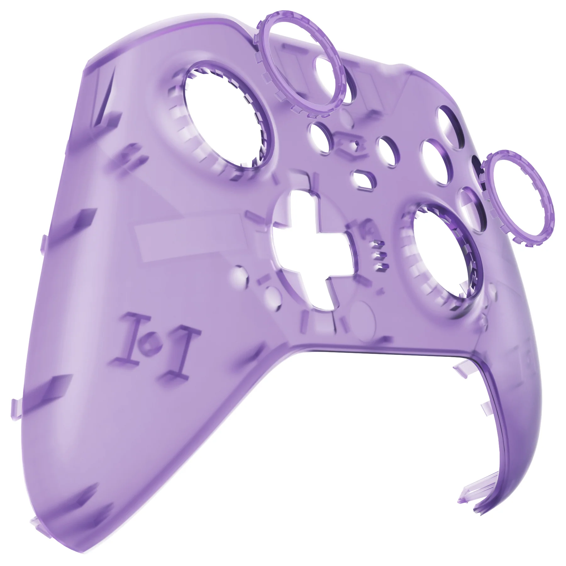 eXtremeRate Replacement Front Housing Shell Case with Accent Rings for Xbox One Elite Series 2 & Elite 2 Core Controller (Model 1797) - Clear Atomic Purple - Image 10