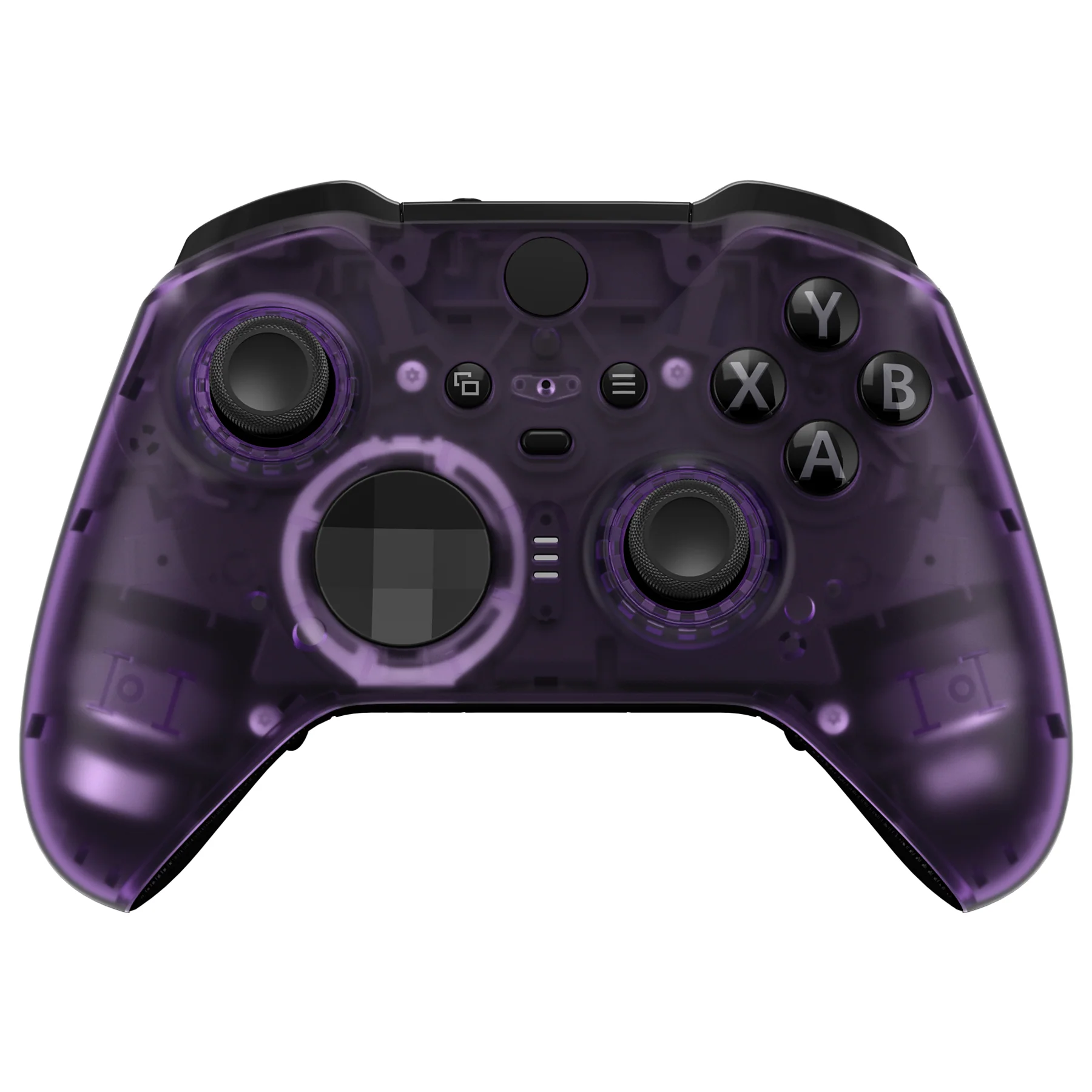eXtremeRate Replacement Front Housing Shell Case with Accent Rings for Xbox One Elite Series 2 & Elite 2 Core Controller (Model 1797) - Clear Atomic Purple - Image 2