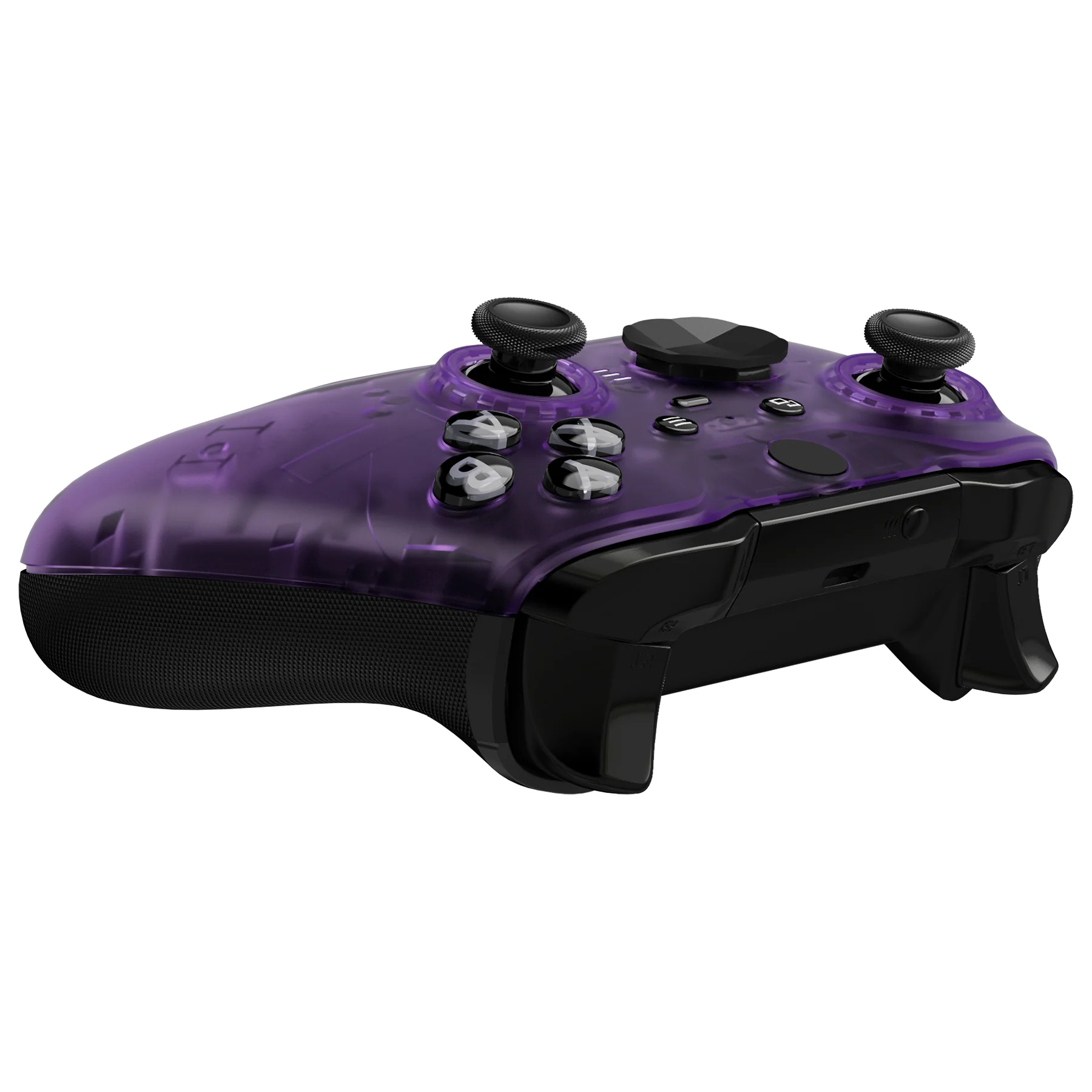 eXtremeRate Replacement Front Housing Shell Case with Accent Rings for Xbox One Elite Series 2 & Elite 2 Core Controller (Model 1797) - Clear Atomic Purple - Image 7