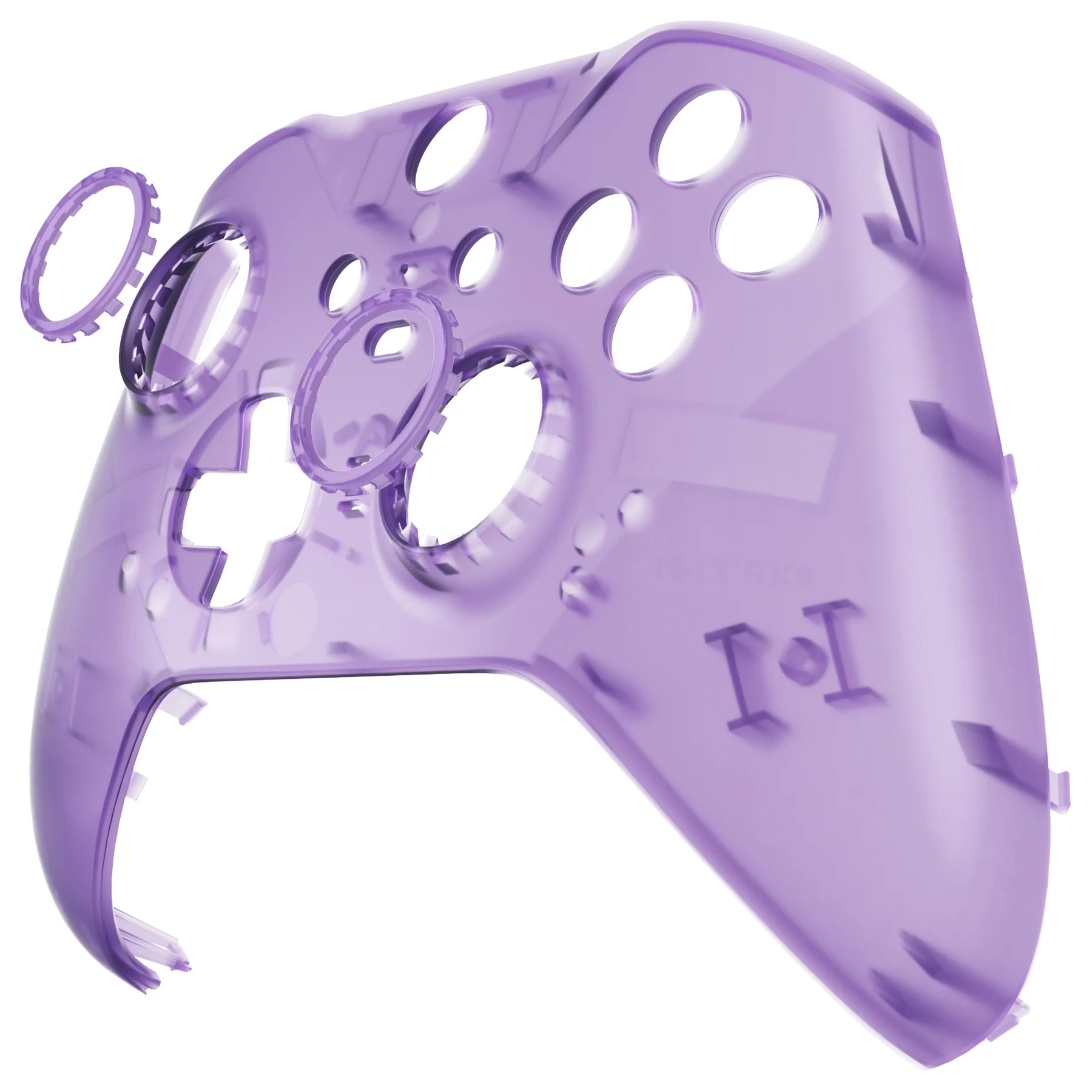 eXtremeRate Replacement Front Housing Shell Case with Accent Rings for Xbox One Elite Series 2 & Elite 2 Core Controller (Model 1797) - Clear Atomic Purple - Image 9