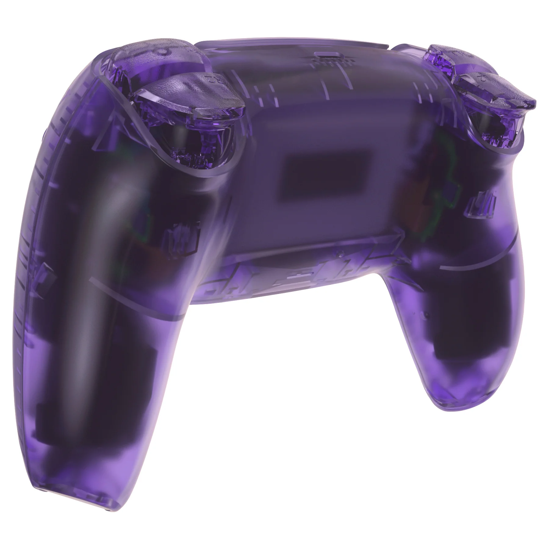 eXtremeRate Replacement Full Set Shells with Buttons Compatible with PS5 Controller BDM-030/040/050 - Clear Atomic Purple - Image 5