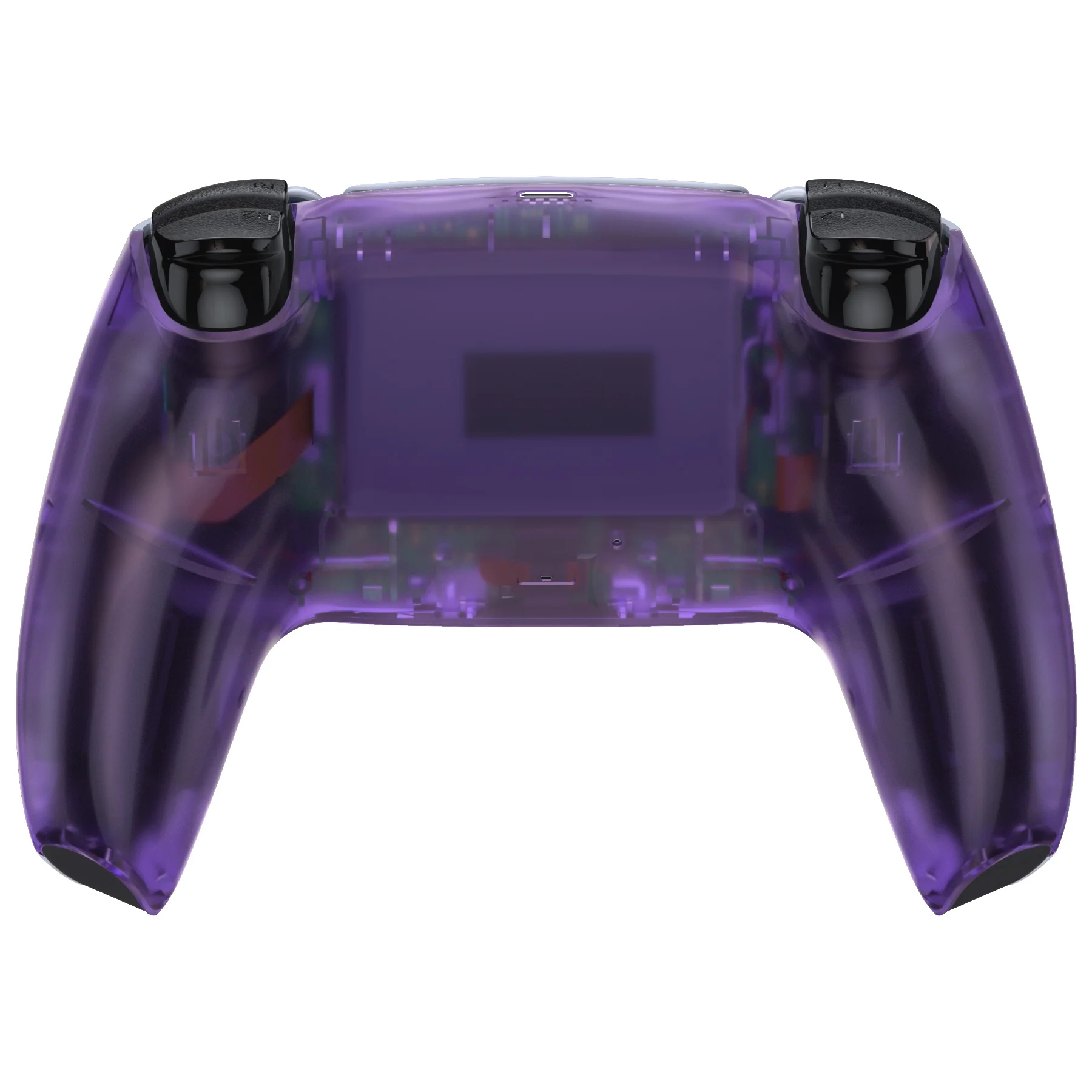 eXtremeRate Replacement Back Housing Bottom Shell Compatible with PS5 Controller BDM-010/020/030/040/050 - Clear Atomic Purple - Image 2
