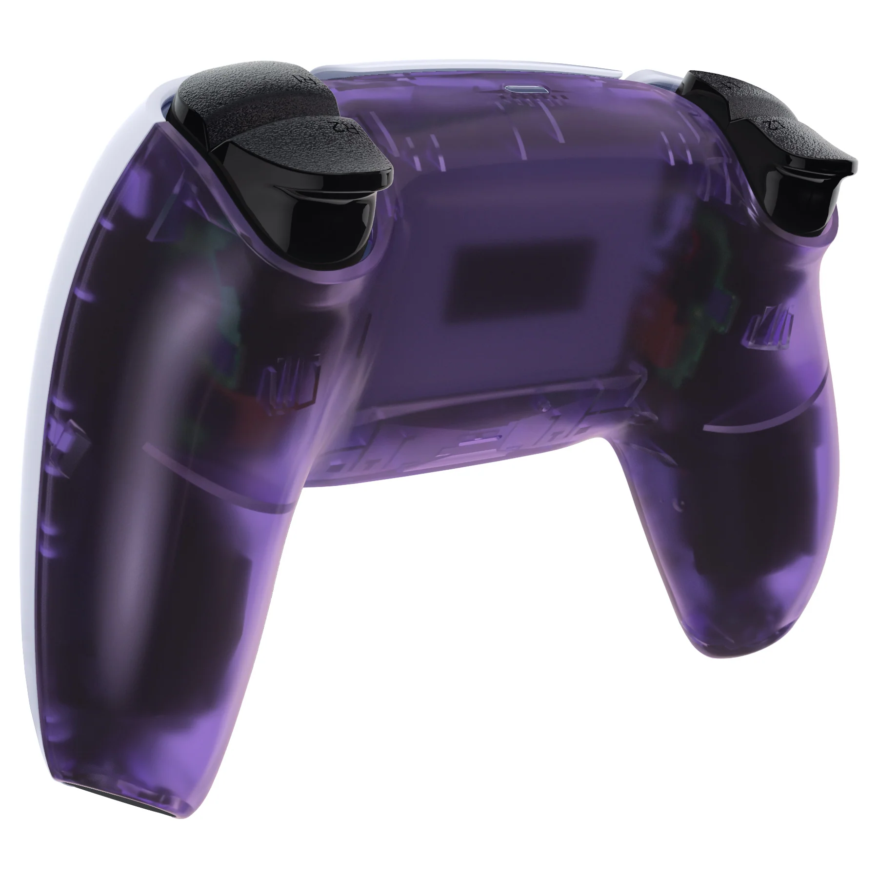 eXtremeRate Replacement Back Housing Bottom Shell Compatible with PS5 Controller BDM-010/020/030/040/050 - Clear Atomic Purple - Image 4