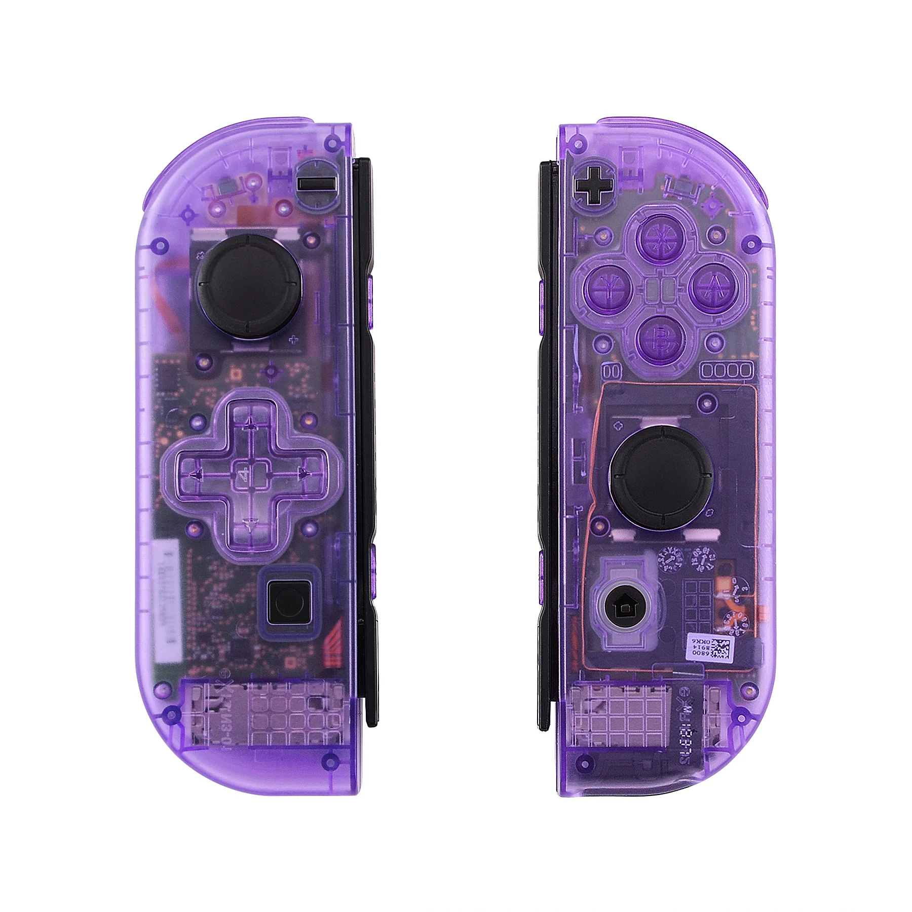 eXtremeRate Dpad Version Replacement Full Set Shell Case with Buttons for Joycon of NS Switch - Clear Atomic Purple - Image 8