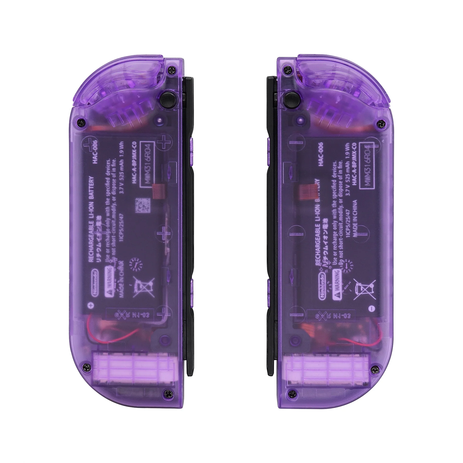 eXtremeRate Dpad Version Replacement Full Set Shell Case with Buttons for Joycon of NS Switch - Clear Atomic Purple - Image 9
