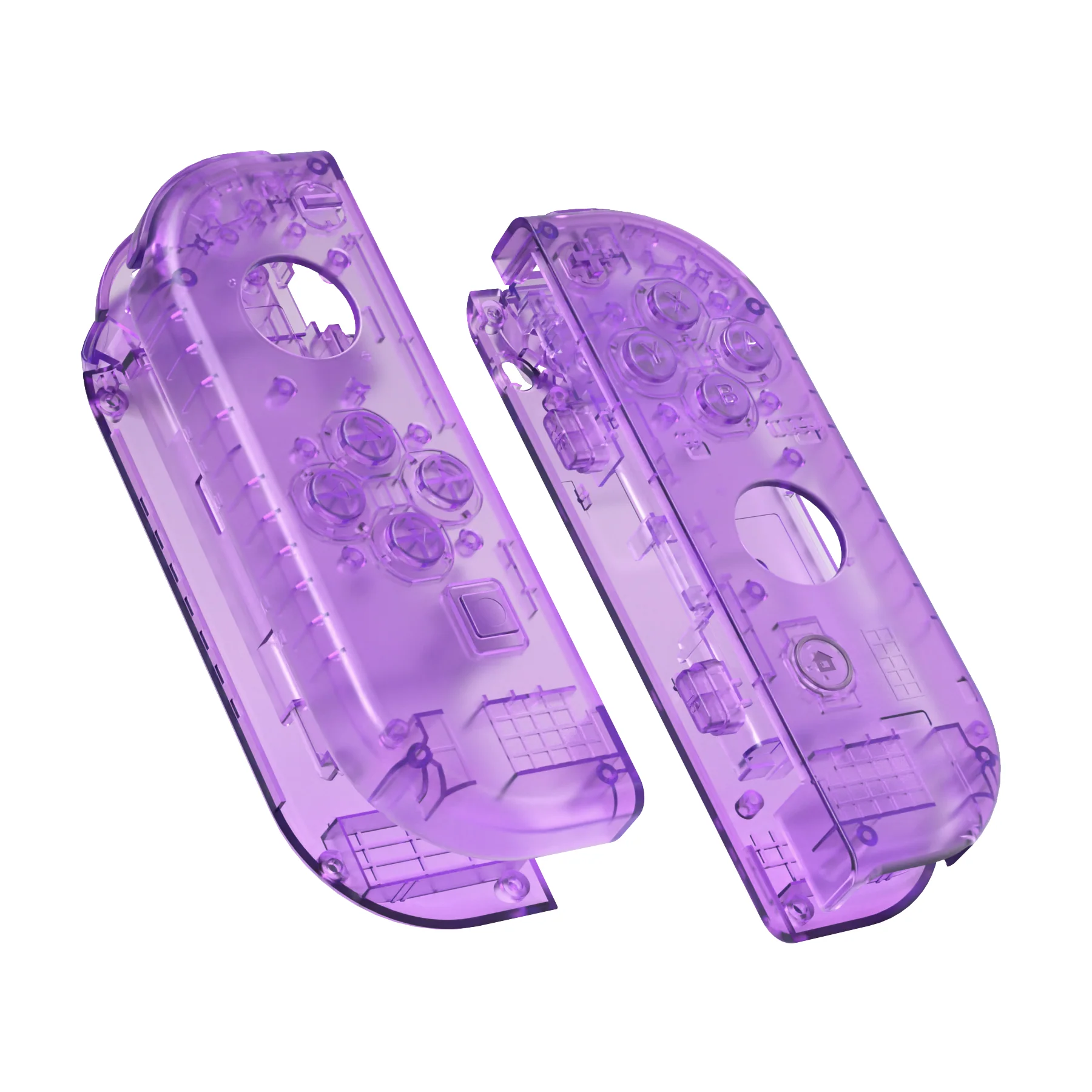 eXtremeRate Replacement Full Set Shell Case with Buttons for Joycon of NS Switch - Clear Atomic Purple - Image 11