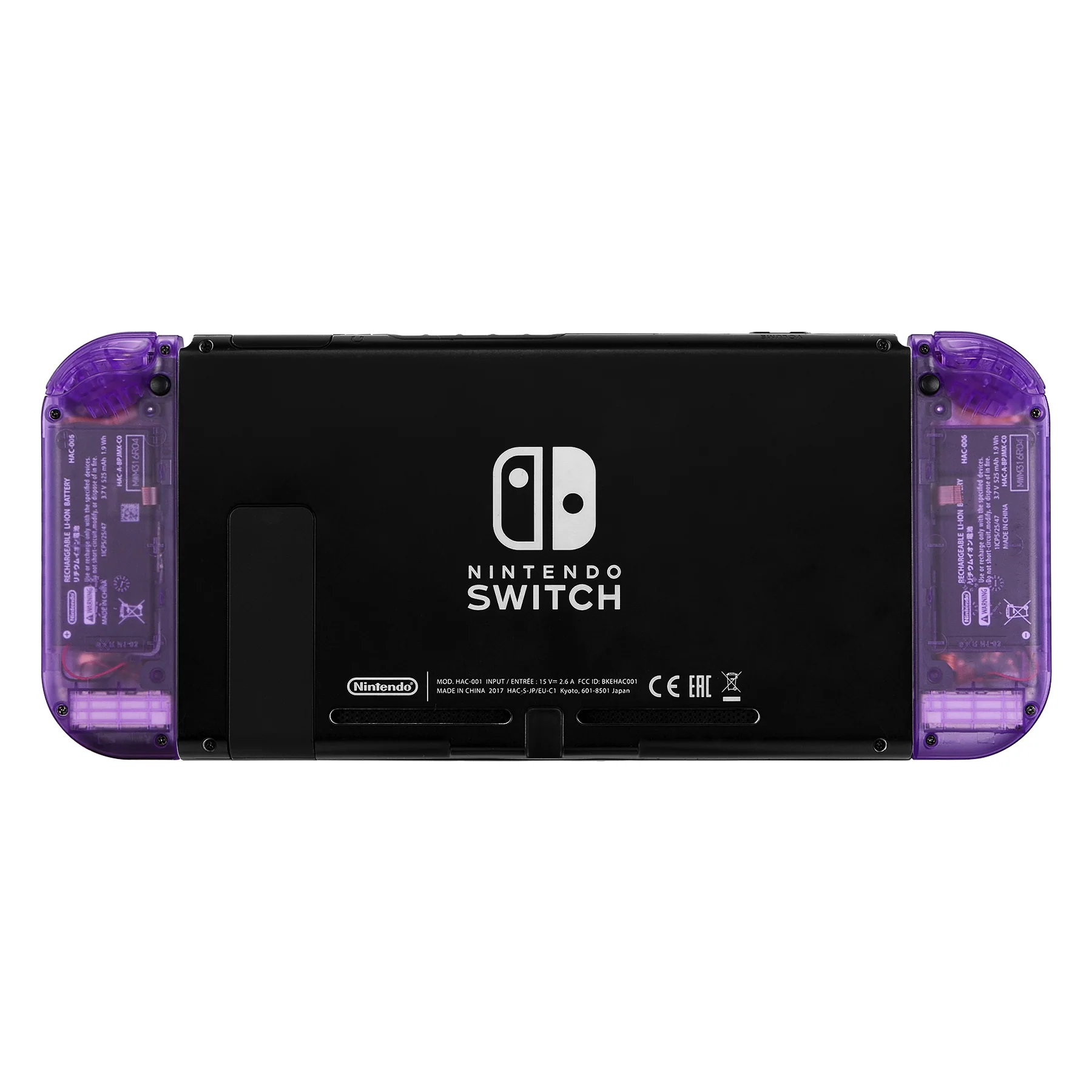 eXtremeRate Replacement Full Set Shell Case with Buttons for Joycon of NS Switch - Clear Atomic Purple - Image 7