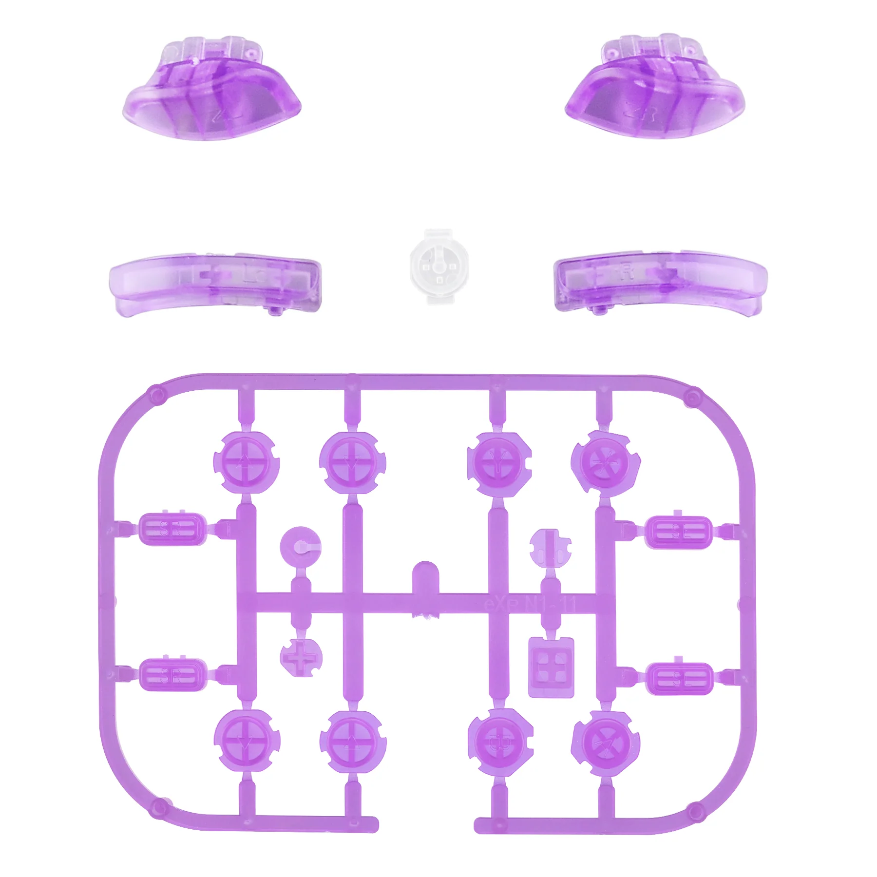 eXtremeRate Replacement Full Set Buttons for Joycon of NS Switch - Clear Atomic Purple - Image 2