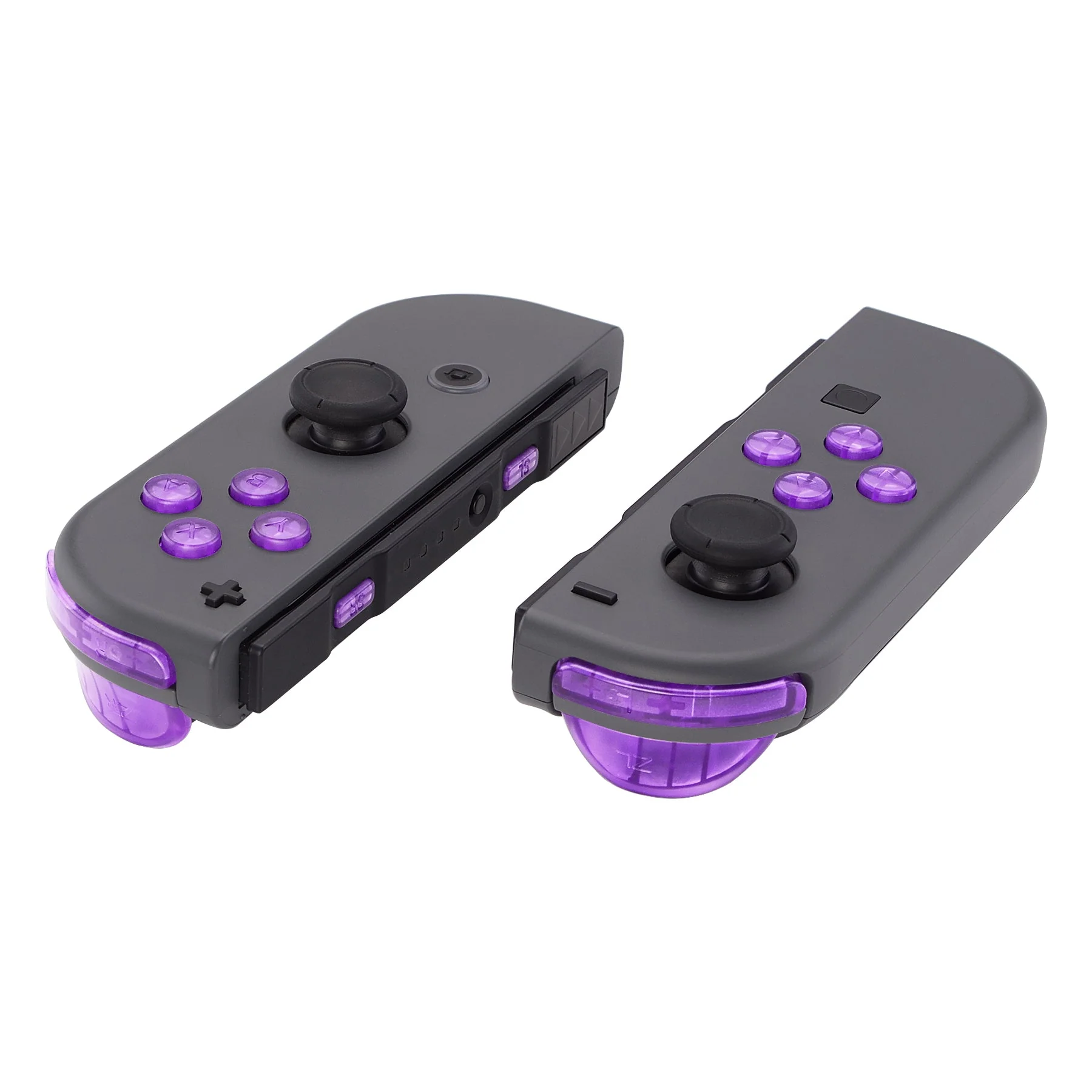 eXtremeRate Replacement Full Set Buttons for Joycon of NS Switch - Clear Atomic Purple - Image 4
