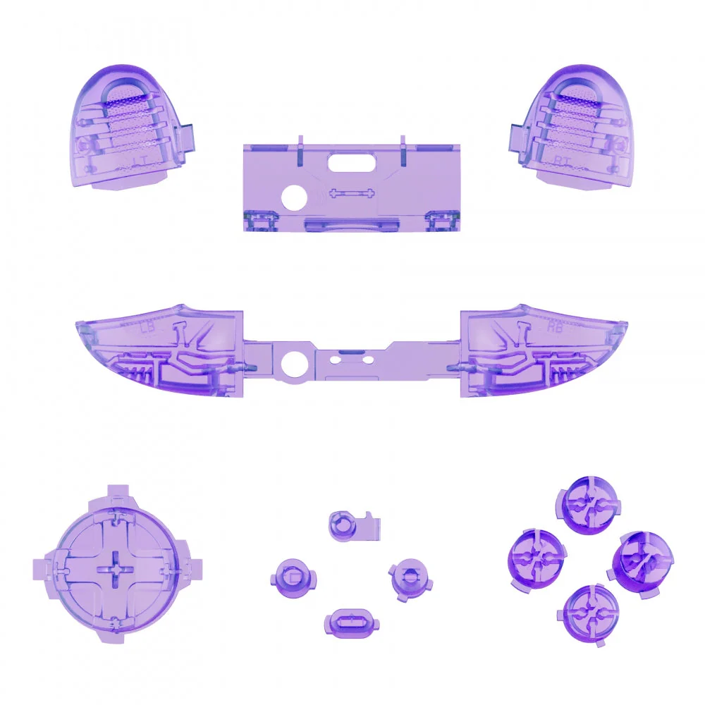 eXtremeRate Replacement Full Set Buttons for Xbox Series X & S Controller - Clear Atomic Purple - Image 2