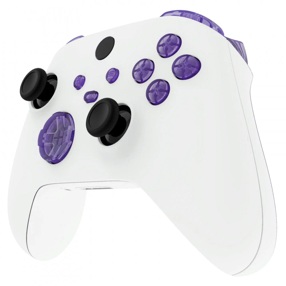 eXtremeRate Replacement Full Set Buttons for Xbox Series X & S Controller - Clear Atomic Purple - Image 4
