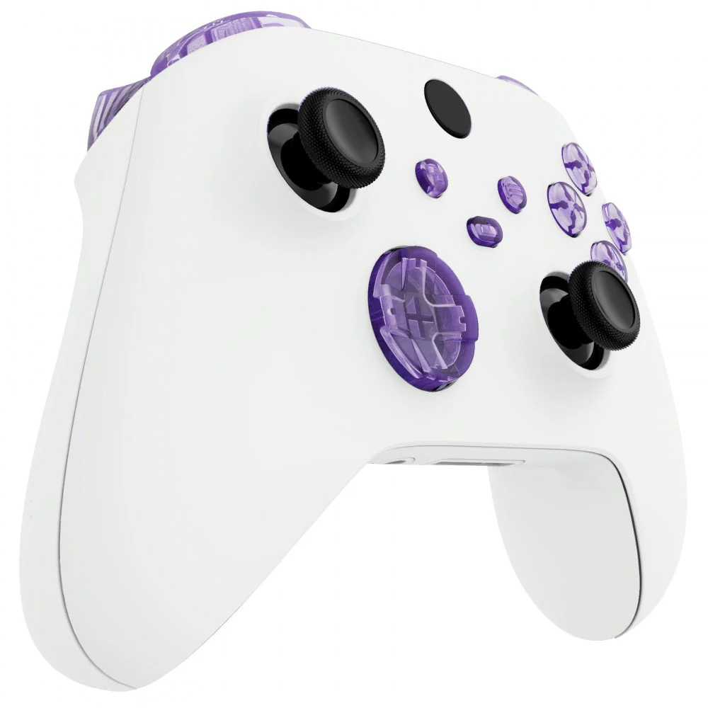 eXtremeRate Replacement Full Set Buttons for Xbox Series X & S Controller - Clear Atomic Purple - Image 5