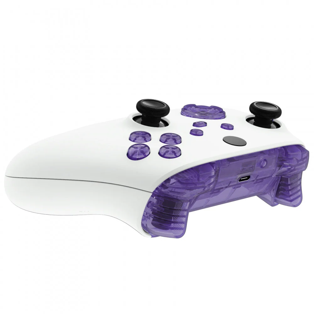eXtremeRate Replacement Full Set Buttons for Xbox Series X & S Controller - Clear Atomic Purple - Image 6