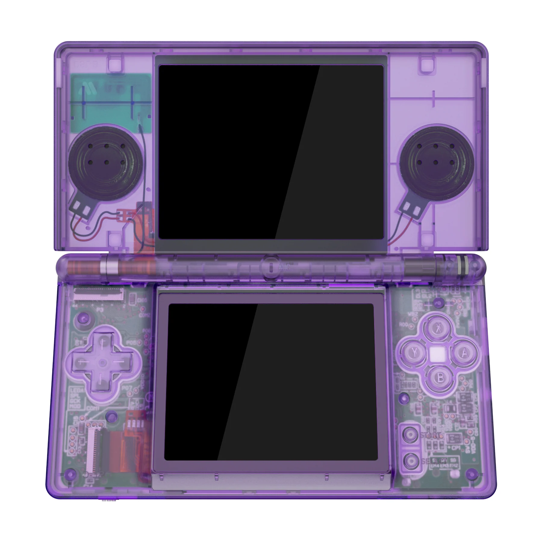 eXtremeRate Replacement Full Housing Shell & Buttons with Screen Lens for Nintendo DS Lite NDSL - Clear Atomic Purple - Image 3