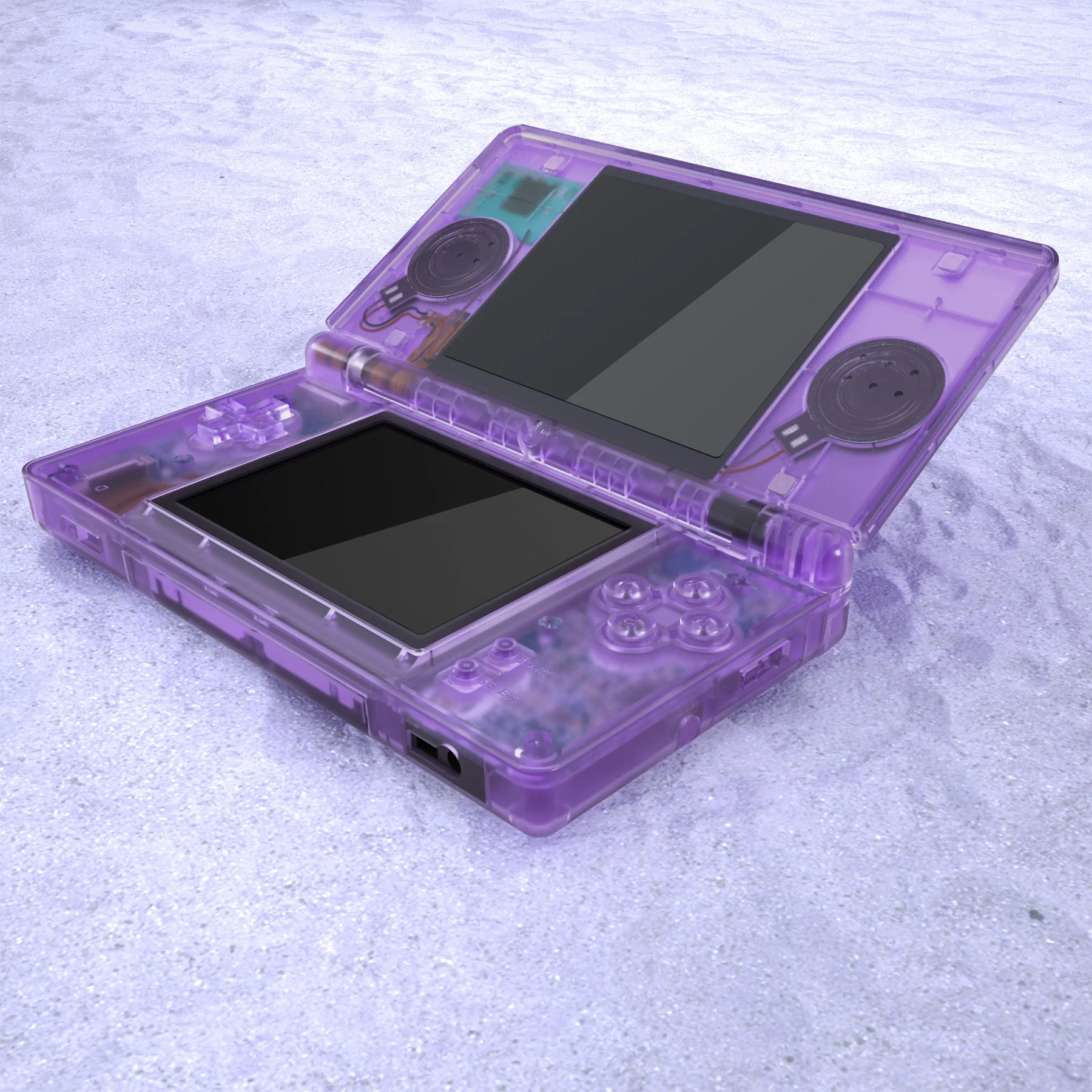 eXtremeRate Replacement Full Housing Shell & Buttons with Screen Lens for Nintendo DS Lite NDSL - Clear Atomic Purple - Image 7
